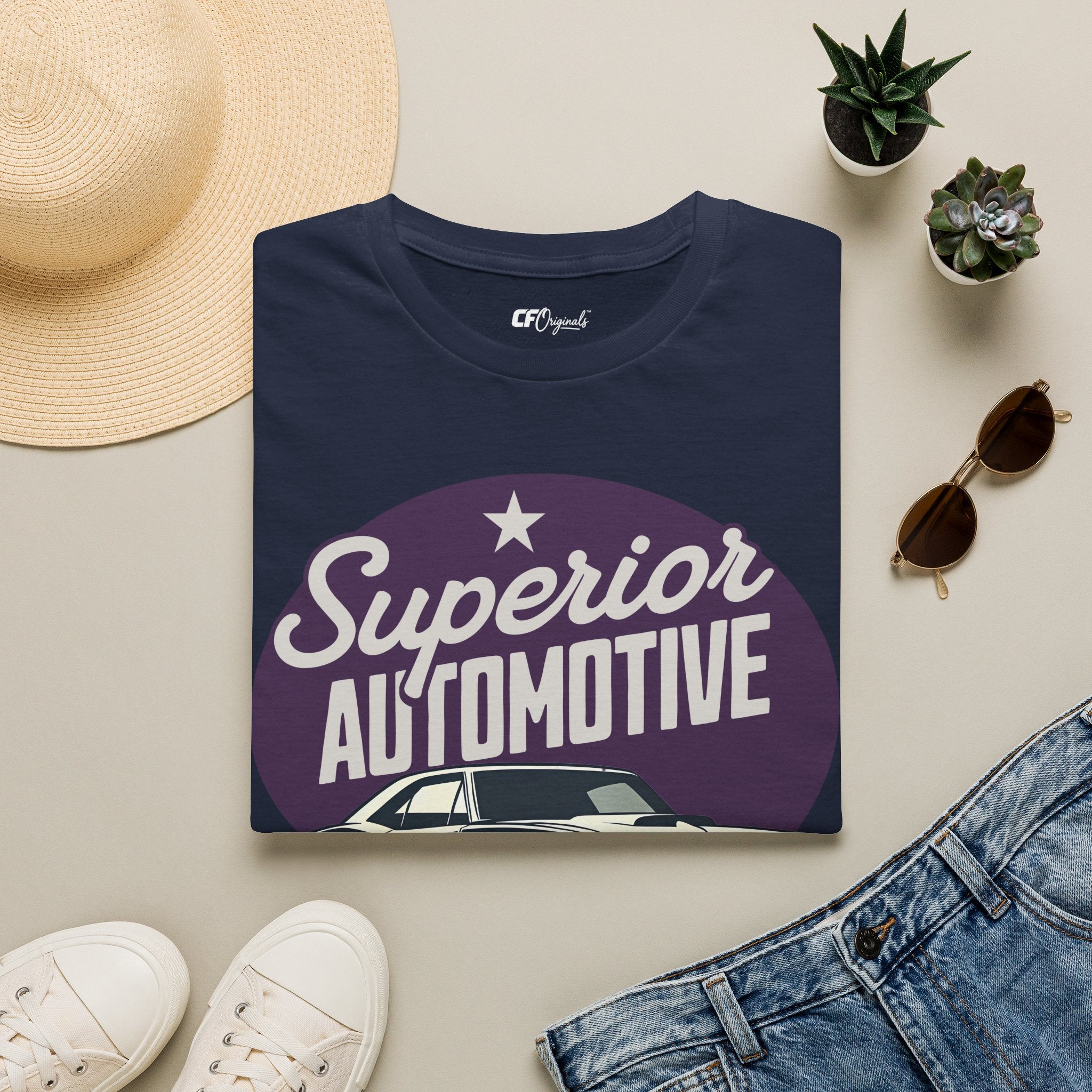 Superior Automotive T-Shirt — Vintage Car Logo Tee ("Built to Last")