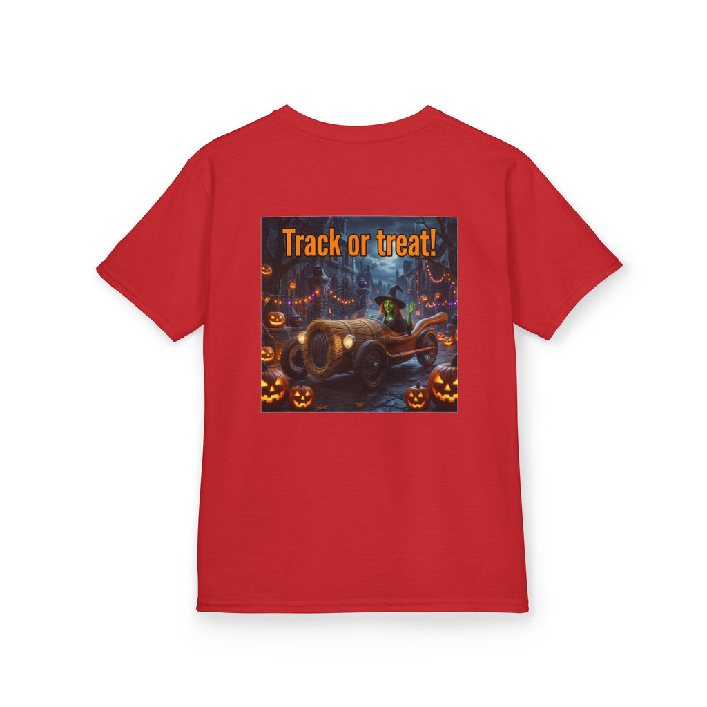 'Track or Treat!' Halloween Racing Car - Kid's Tee Shirt