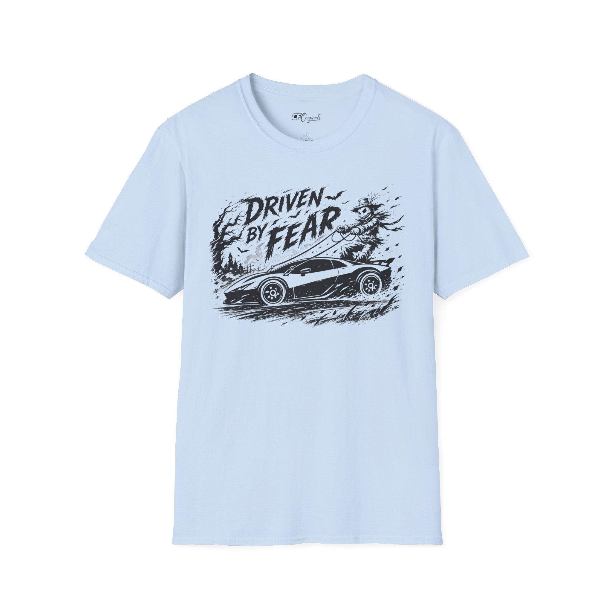 Driven By Fear T‑Shirt — Horror Sports Car Graphic Tee