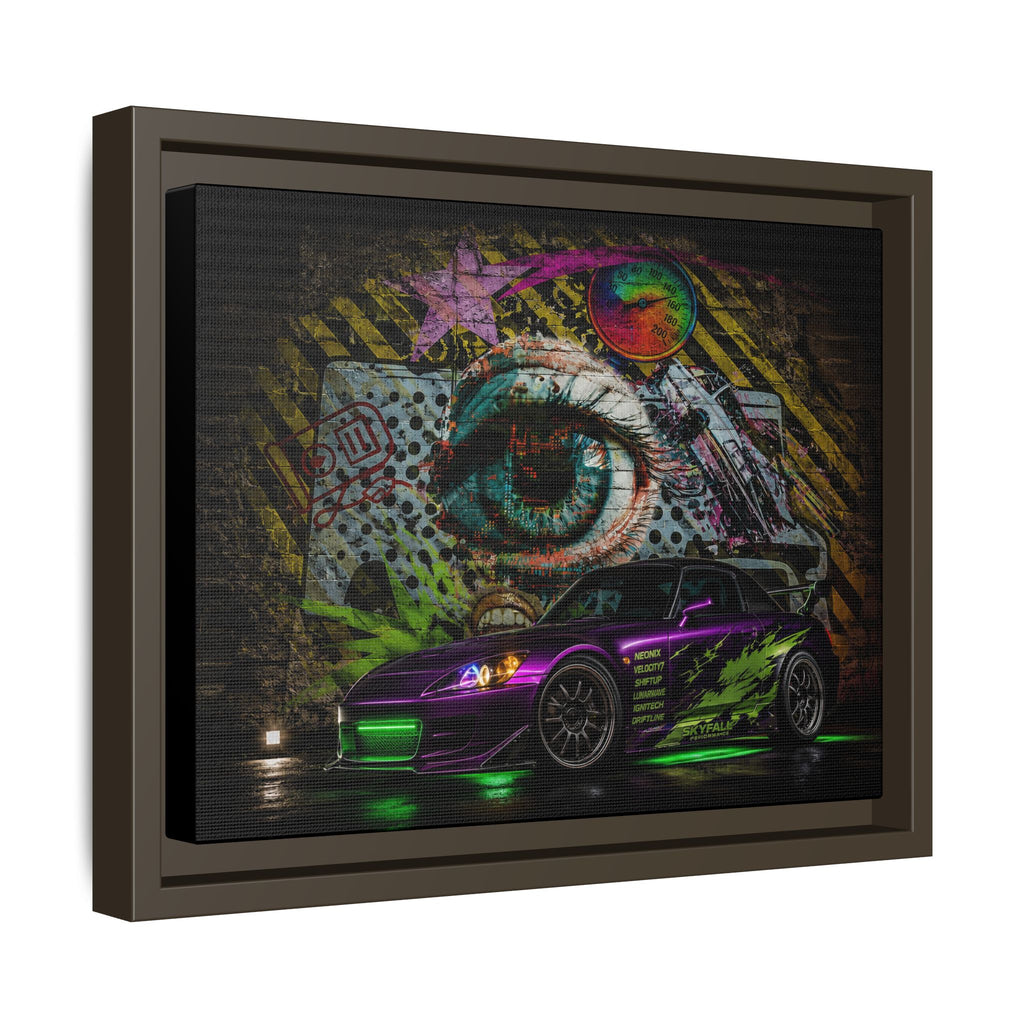 Graffiti Sports Car Matte Canvas - Framed Wall Art