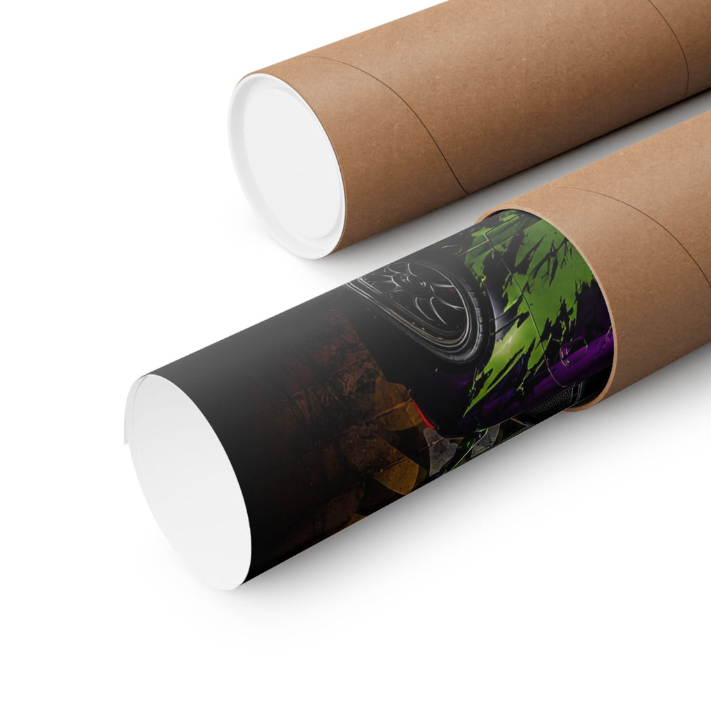 Graffiti Sports Car Matte Poster — Neon Drift Street Art Wall Print