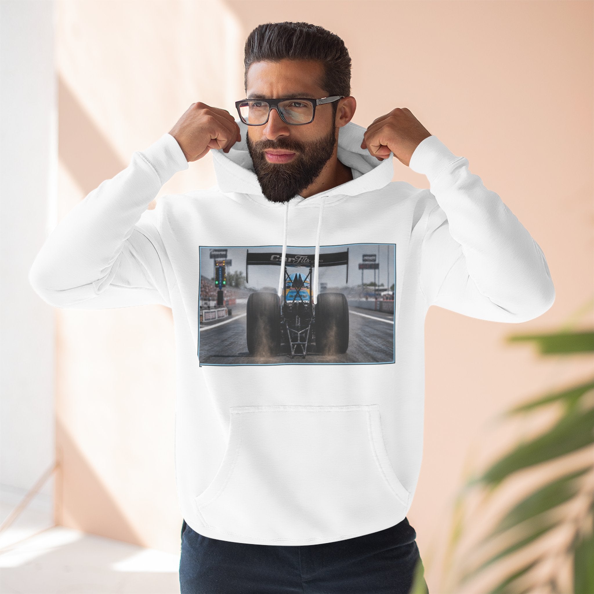 Racing Dragster Hoodie — "Land of 10,000HP" Fleece Pullover