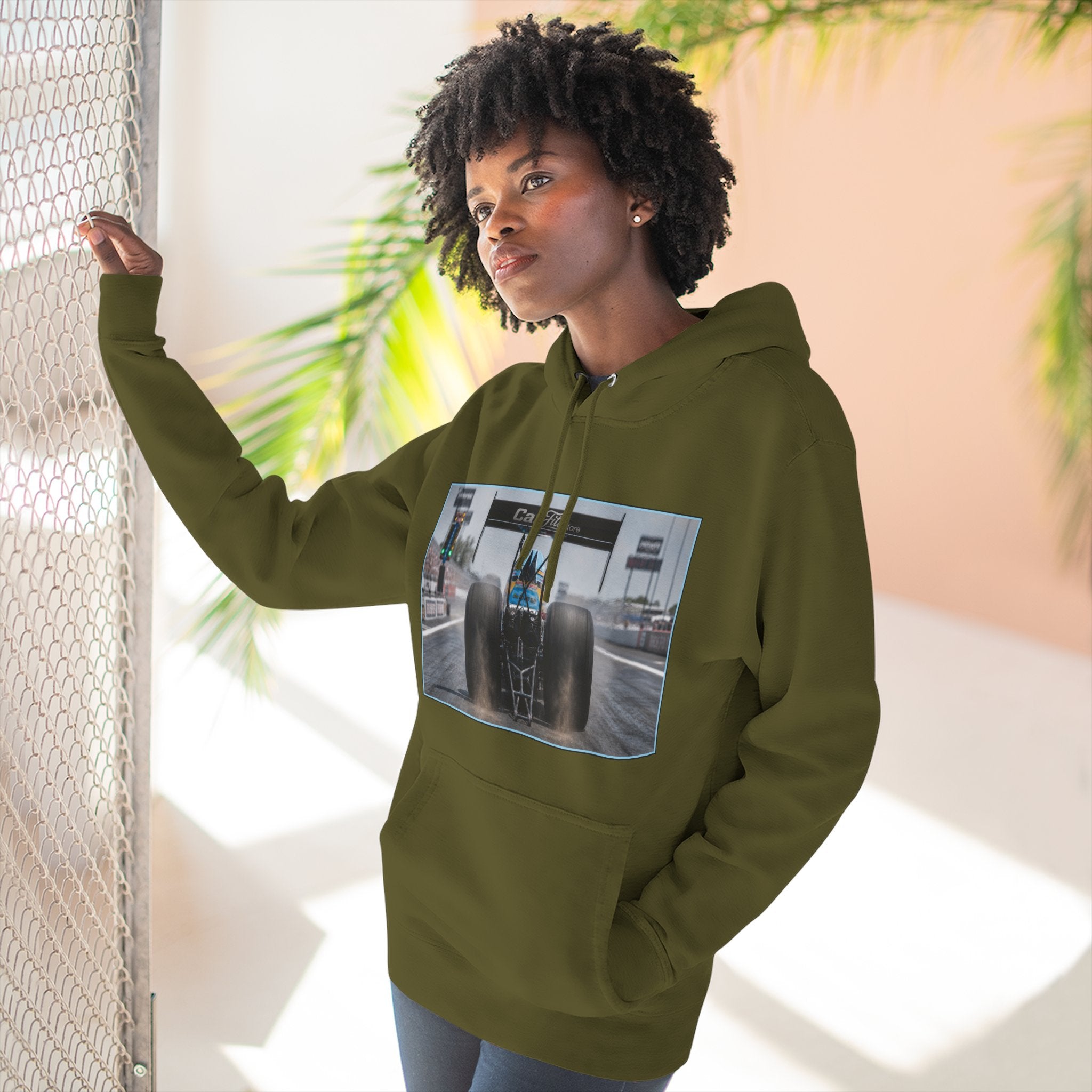 Racing Dragster Hoodie — "Land of 10,000HP" Fleece Pullover