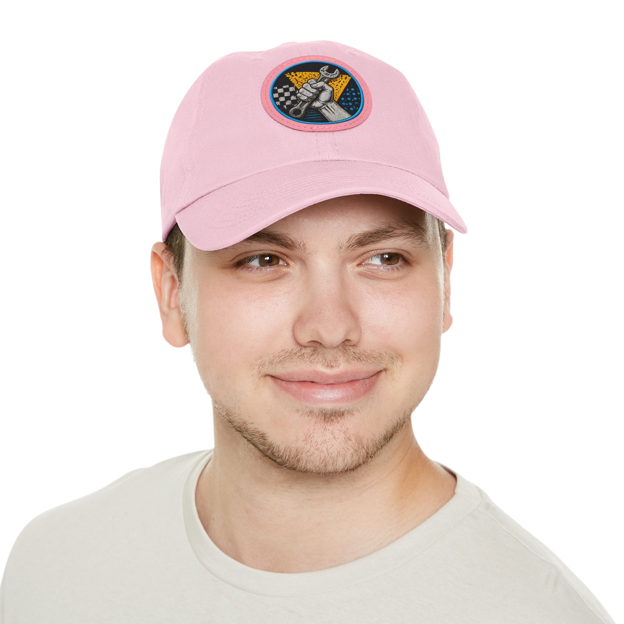 Mechanic Wrench Patch Dad Hat — Vintage Toolworker Baseball Cap