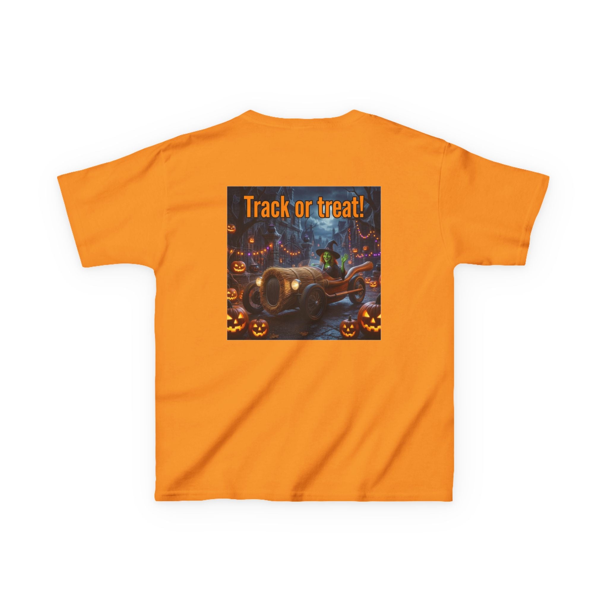 'Track or Treat!' Halloween Racing Car - Kid's Tee Shirt