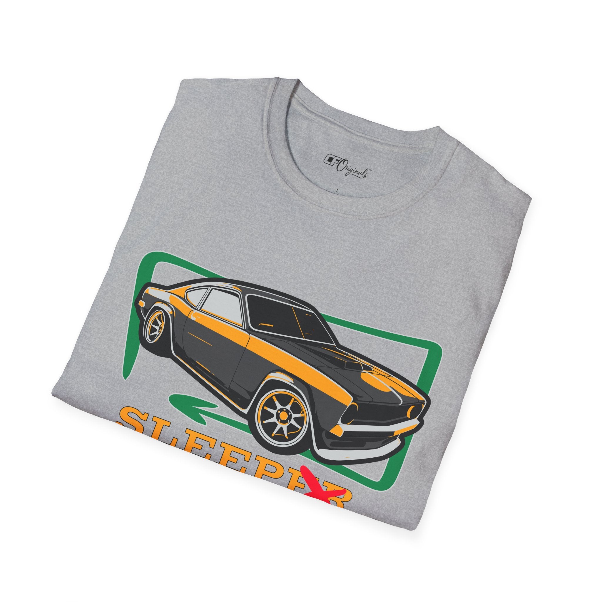 Classic Muscle Car T-Shirt — Retro 'Sleepless' Graphic Tee