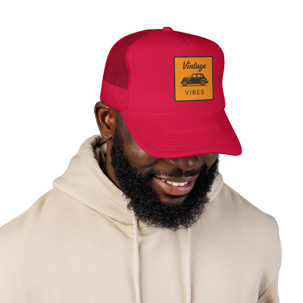 Vintage Vibes Trucker Hat — Retro Car Foam Cap