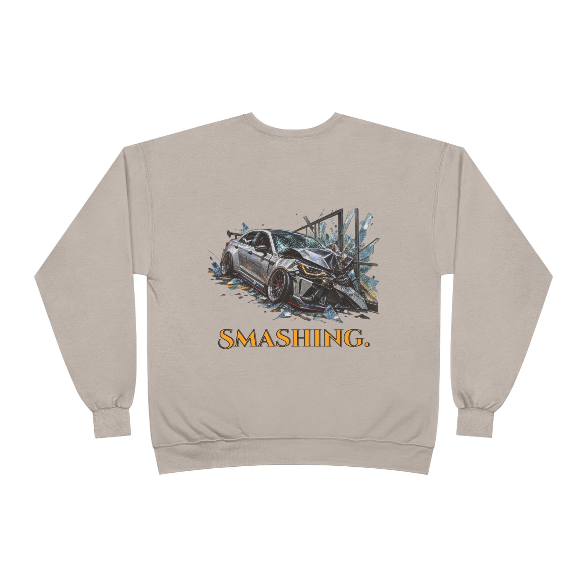 Smashing Crewneck Sweatshirt — Graphic Car Crash Design