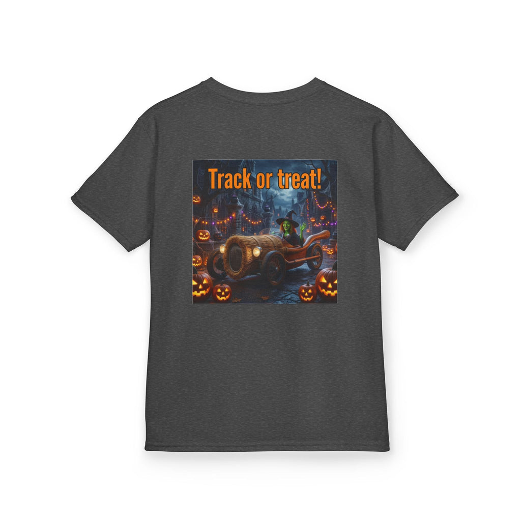 'Track or Treat!' Halloween Racing Car - Kid's Tee Shirt