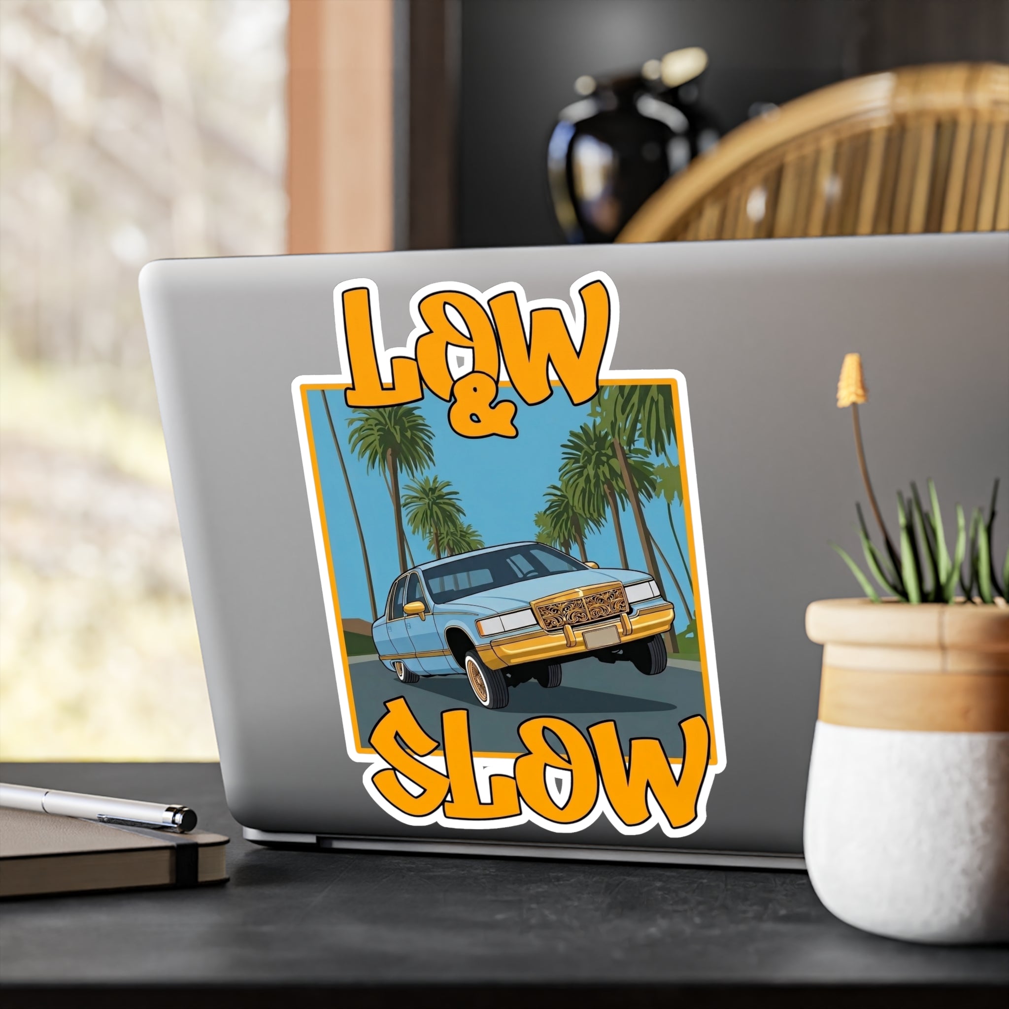 Low & Slow Car Sticker — Vintage Lowrider Kiss-Cut Vinyl Decal