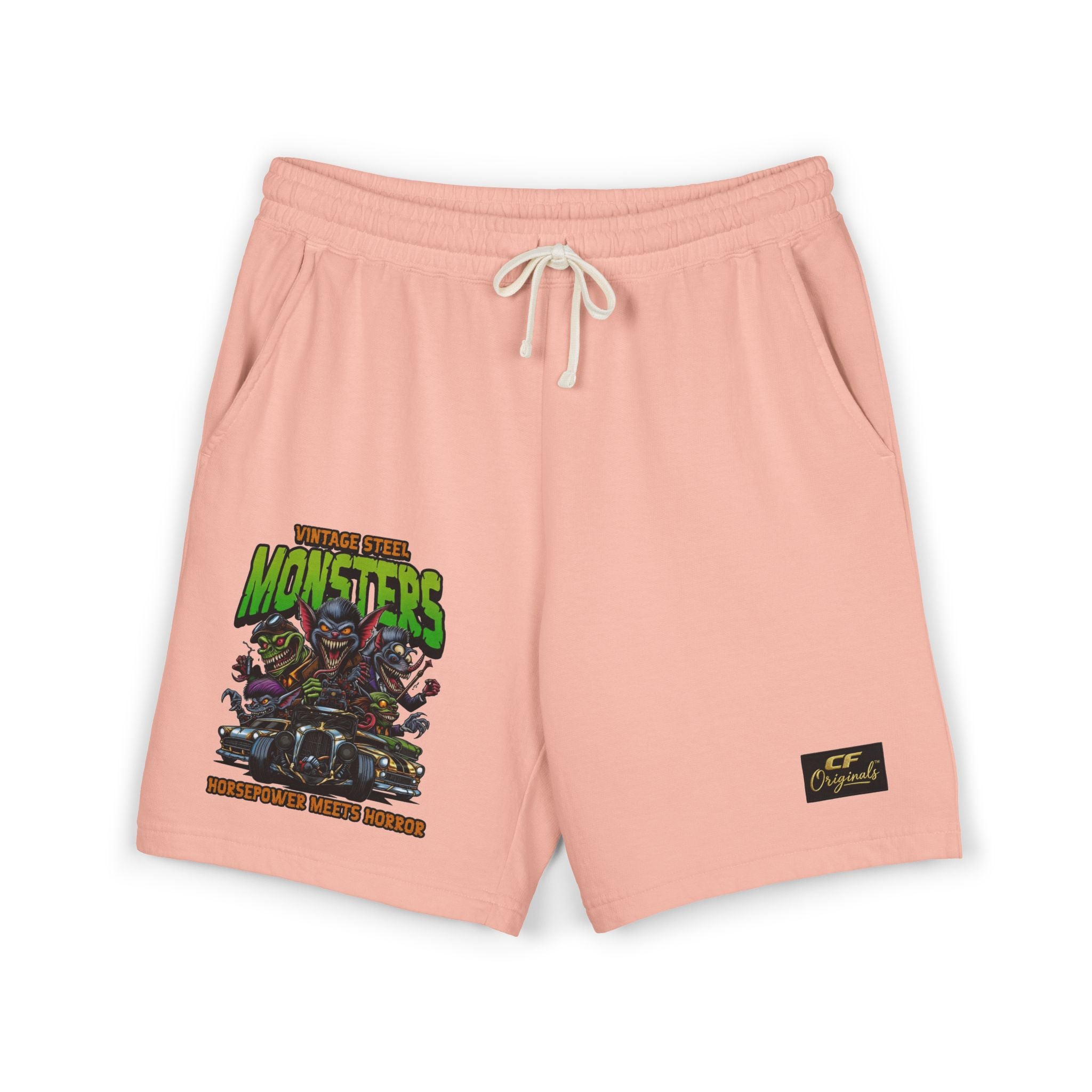 Monster Crew Sweat Shorts — Graphic Fleece Lounge Shorts
