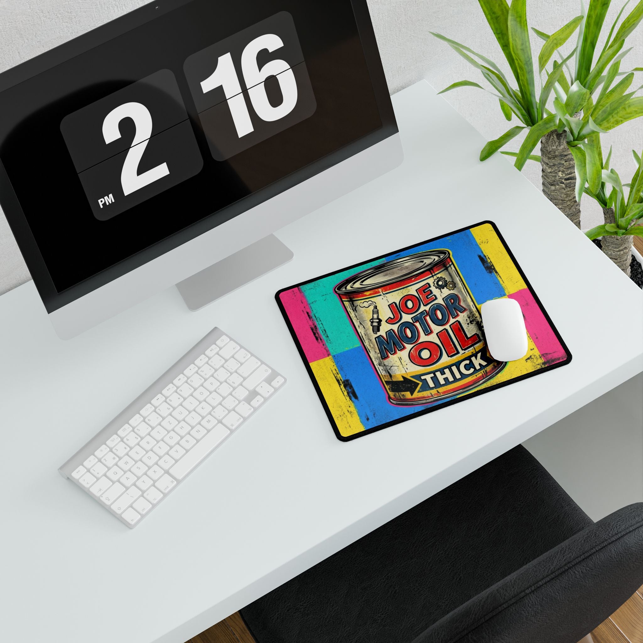 Desk Mat — Retro 'Joe Motor Oil' Vintage Can Design
