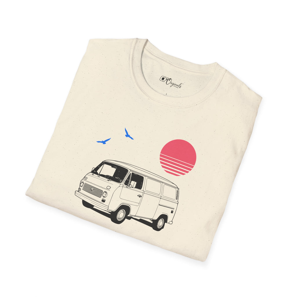 Adventure Van T‑Shirt — Retro Camper Sunset Graphic Tee