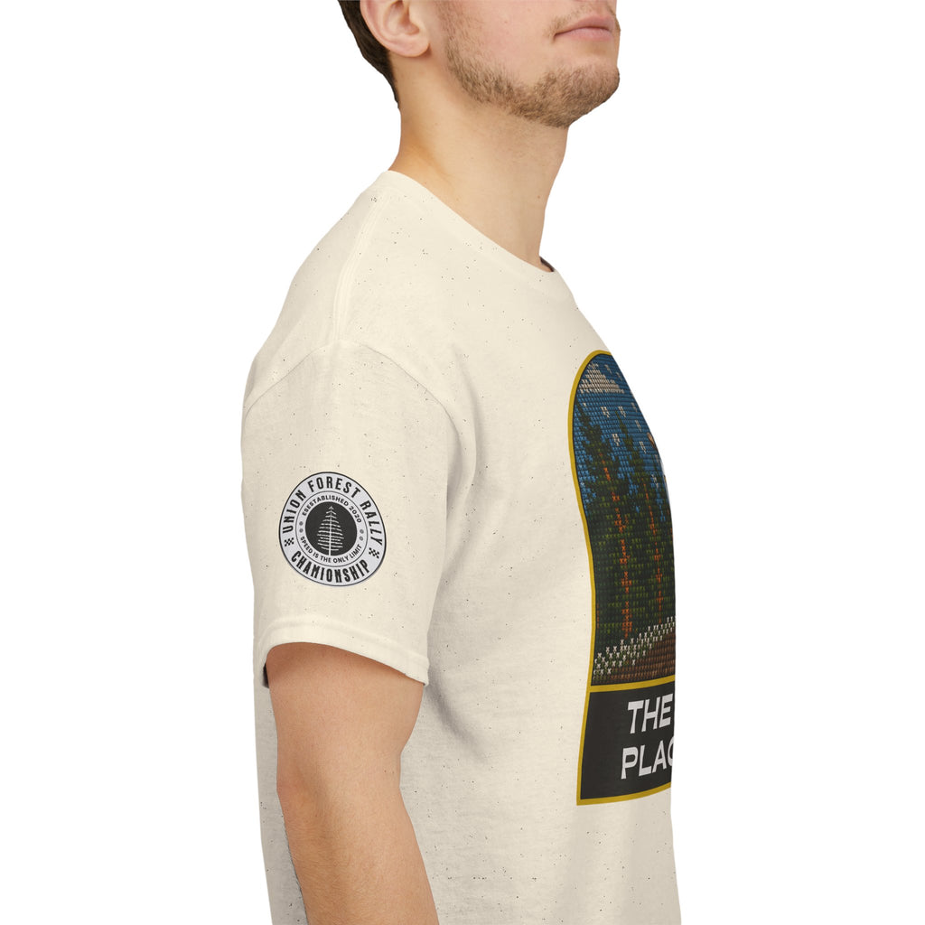 Forest Rally T‑Shirt – 'The Forest Is a Place of Magic' Cross-stitched Style Graphic