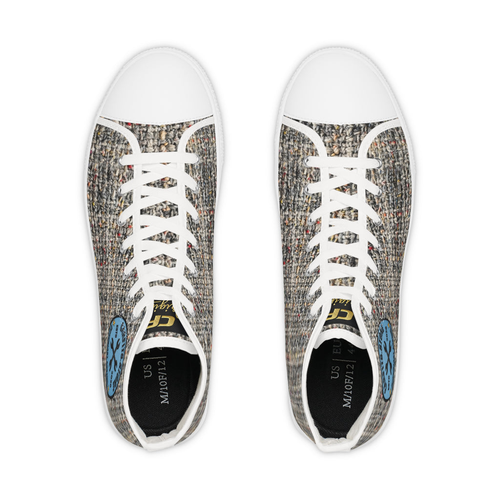 High Top Sneakers — Tweed Texture Men's Casual Athletic Shoes