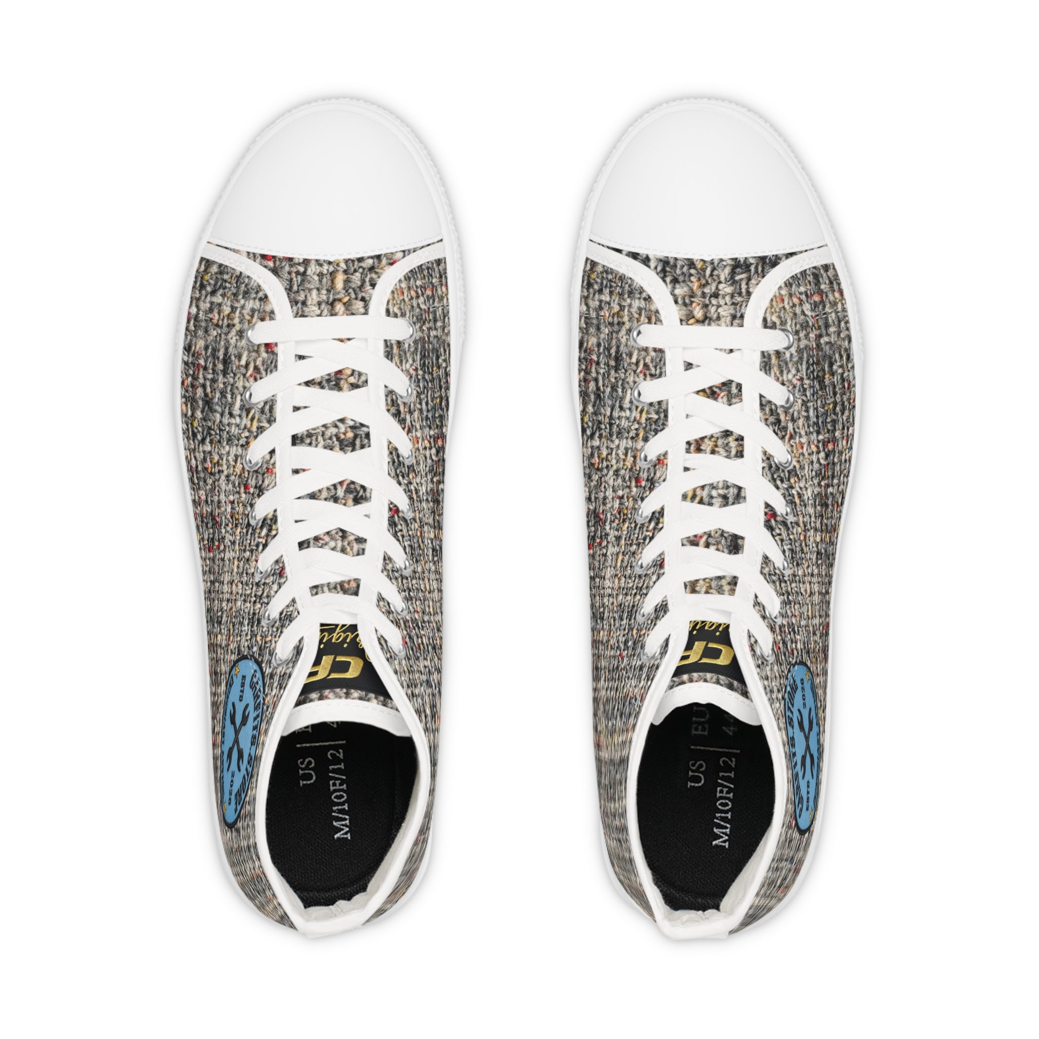 High Top Sneakers — Tweed Texture Men's Casual Athletic Shoes