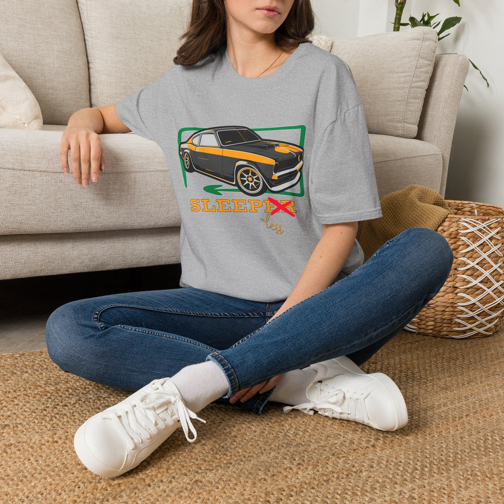 Classic Muscle Car T-Shirt — Retro 'Sleepless' Graphic Tee