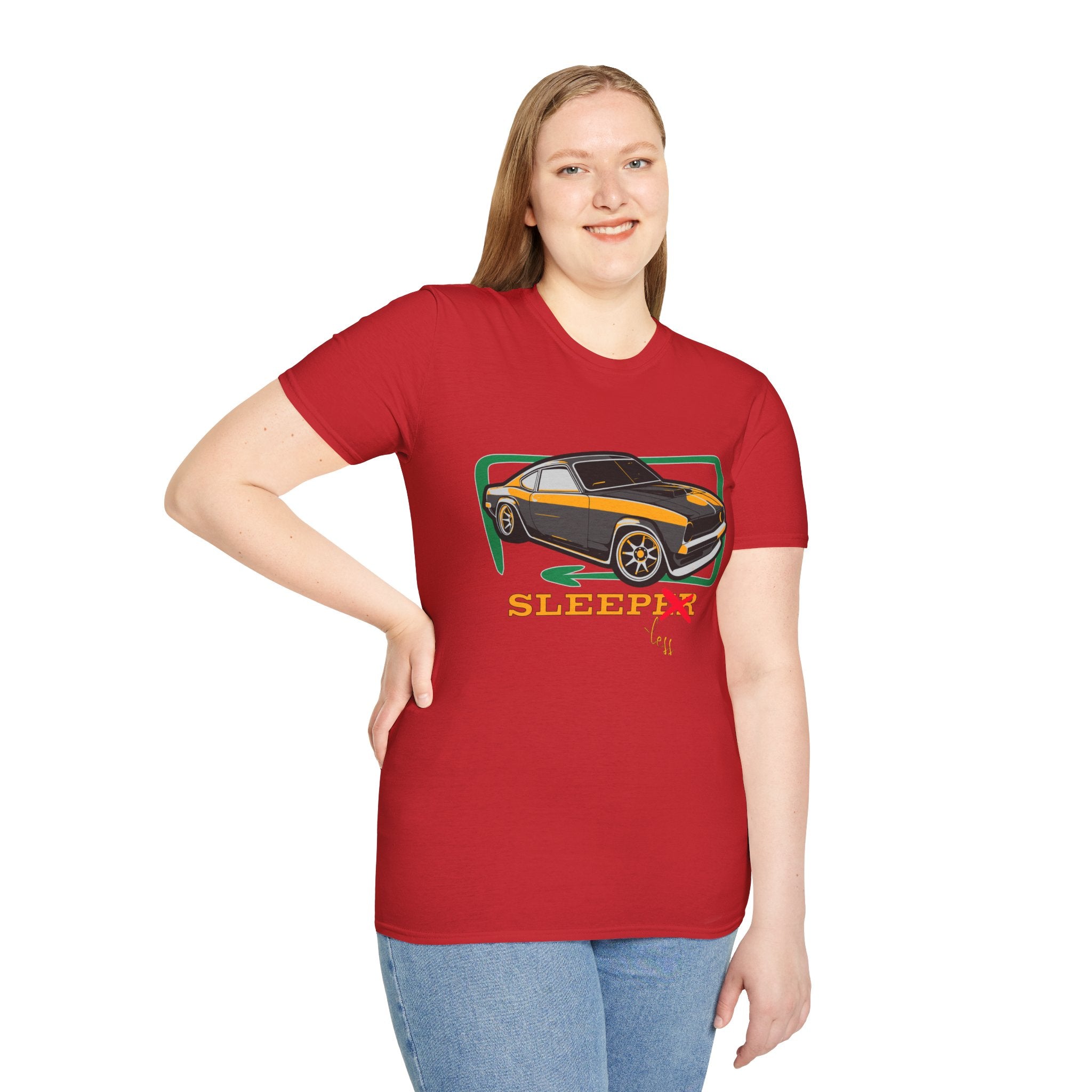 Classic Muscle Car T-Shirt — Retro 'Sleepless' Graphic Tee