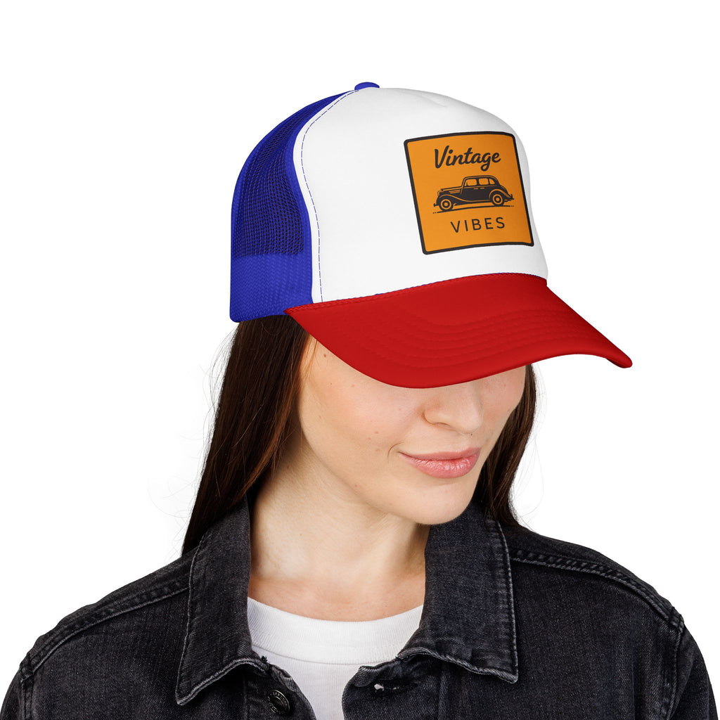 Vintage Vibes Trucker Hat — Retro Car Foam Cap