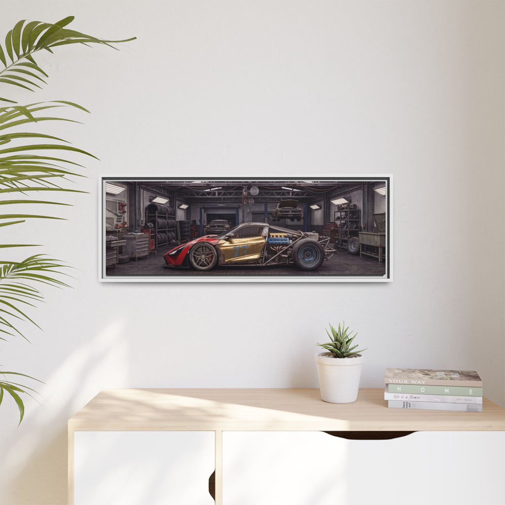 Framed Matte Canvas Supercar Rat Rod - Car Garage Wall Art