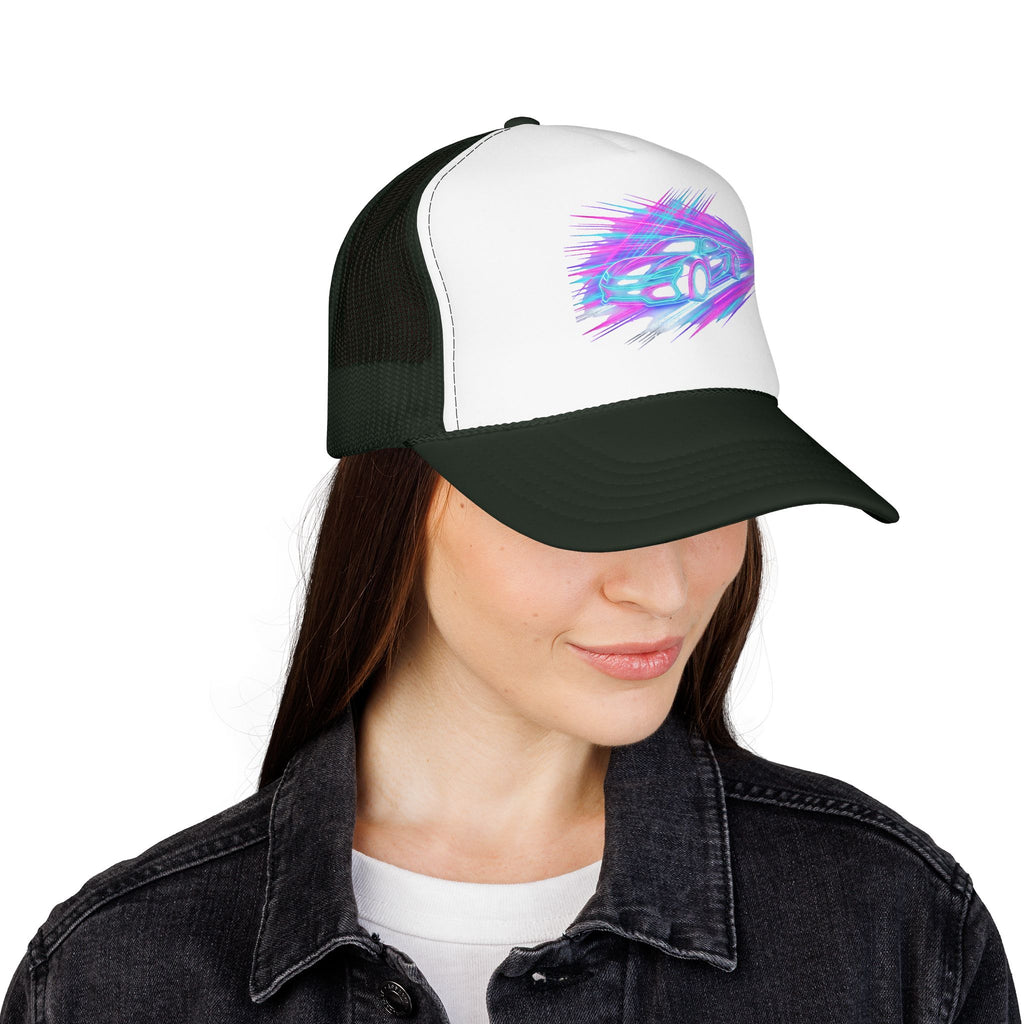 Neon Drift Racing Trucker Hat