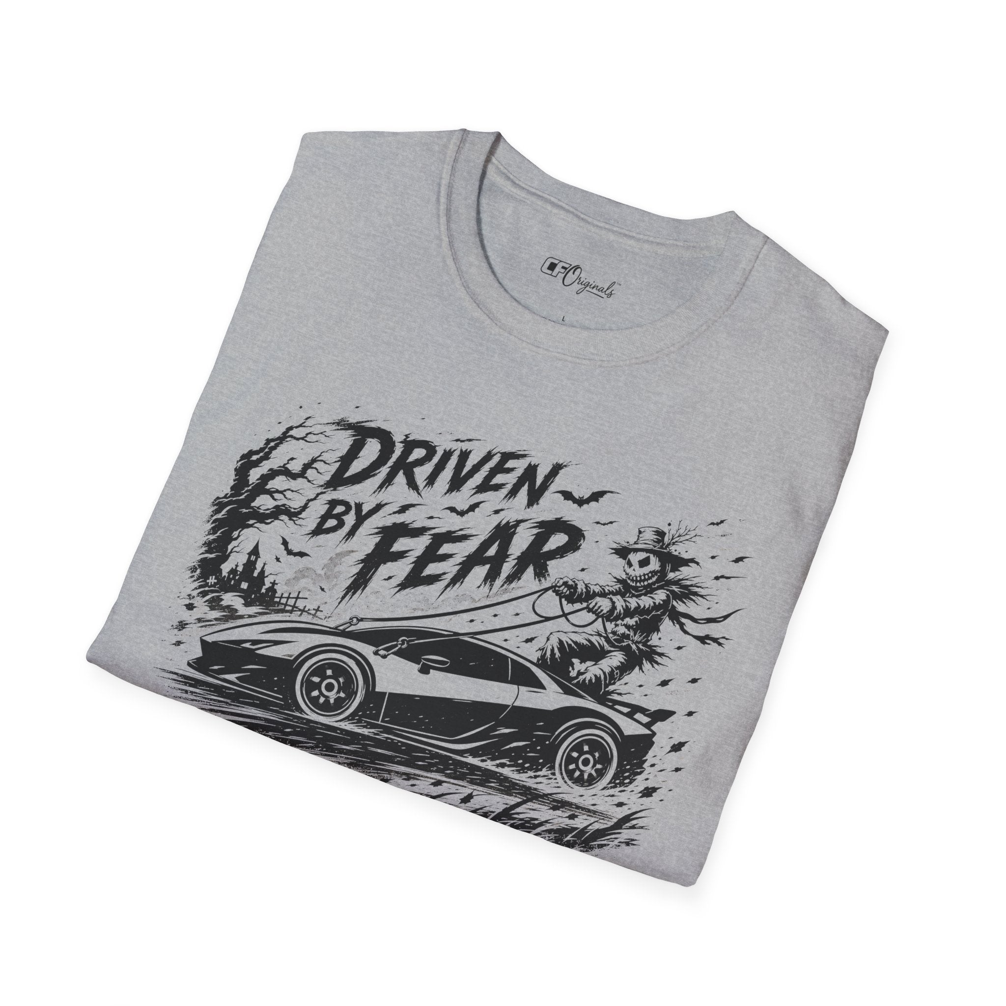 Driven By Fear T‑Shirt — Horror Sports Car Graphic Tee