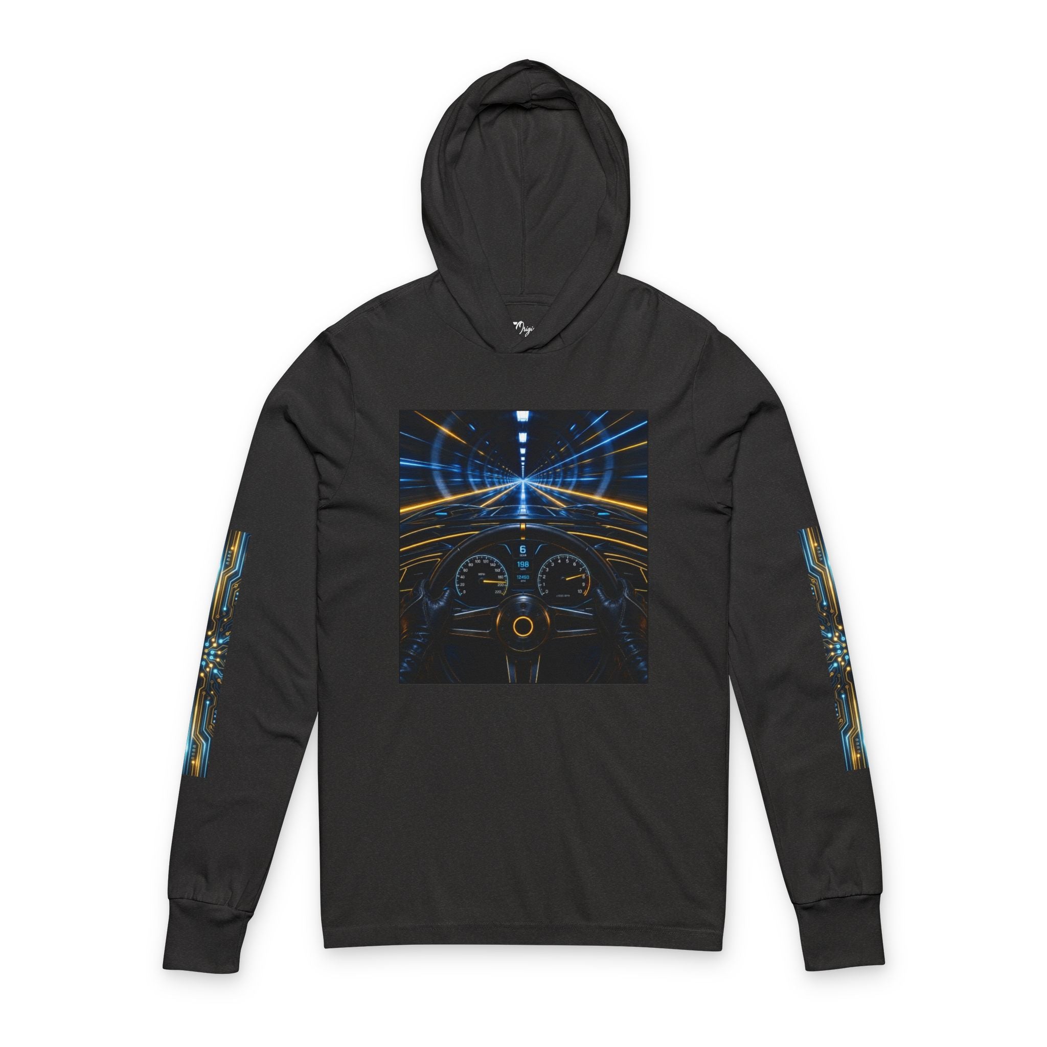 Night Drive Hooded Long Sleeve Tee