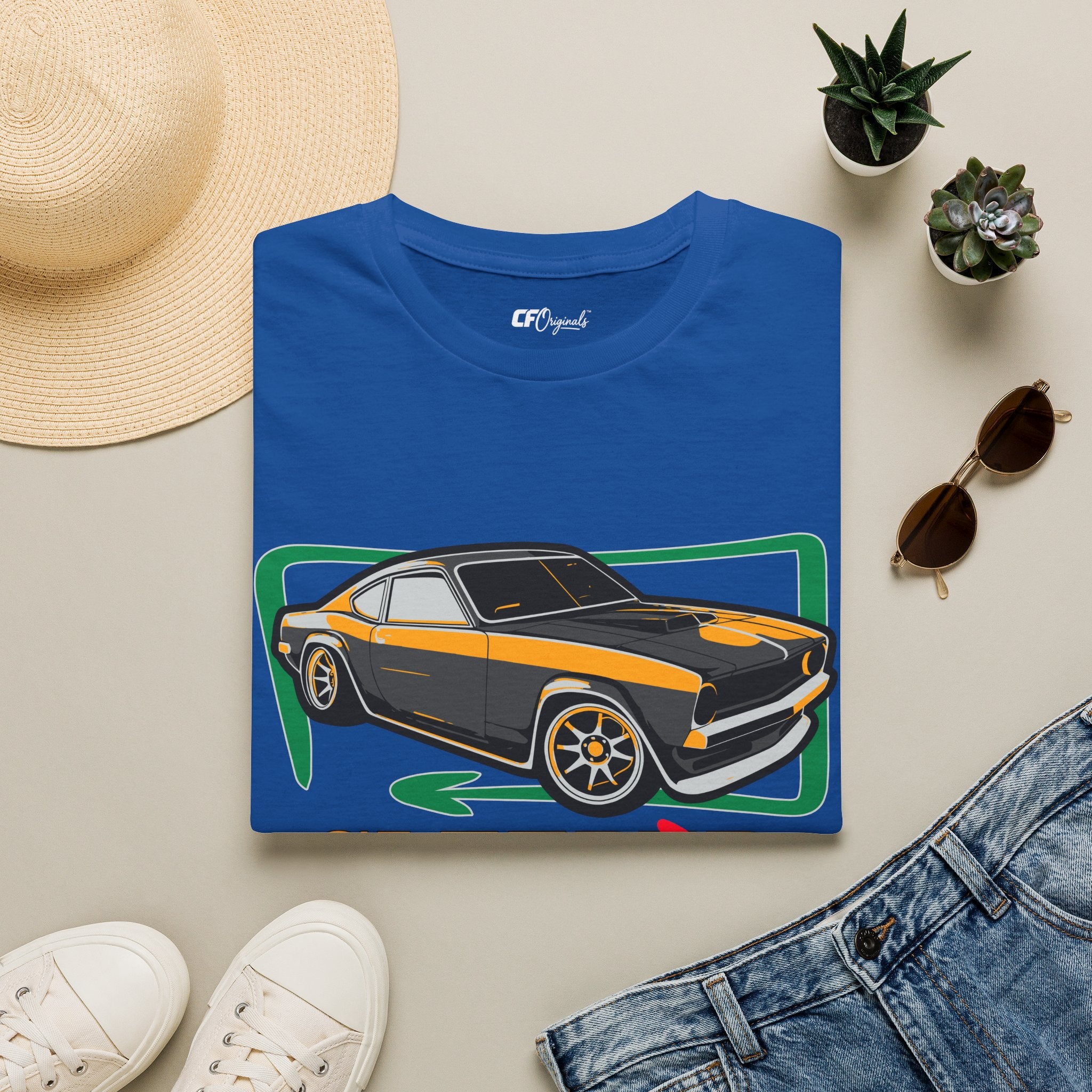 Classic Muscle Car T-Shirt — Retro 'Sleepless' Graphic Tee