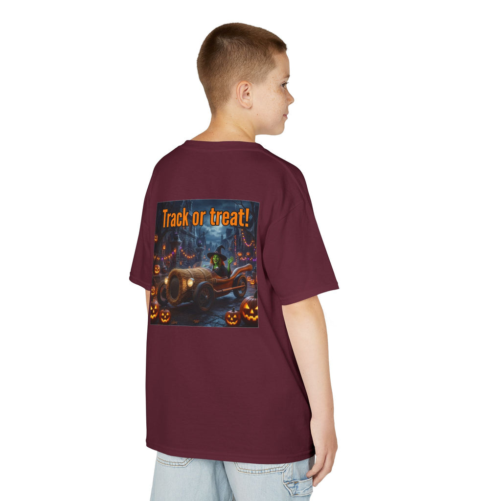 'Track or Treat!' Halloween Racing Car - Kid's Tee Shirt