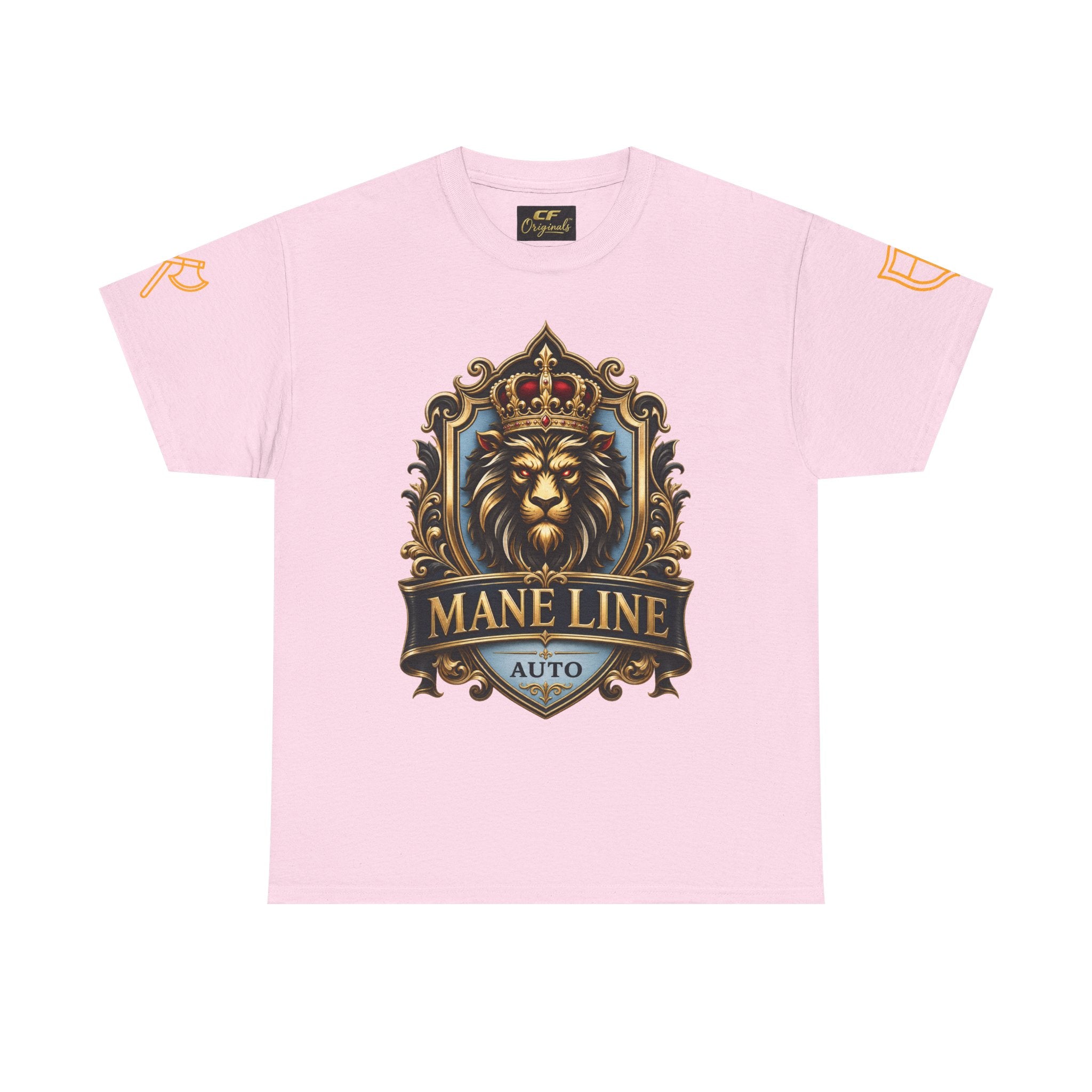 Lion Crest Tee — "Mane Line Auto" Vintage Heraldic Graphic Shirt