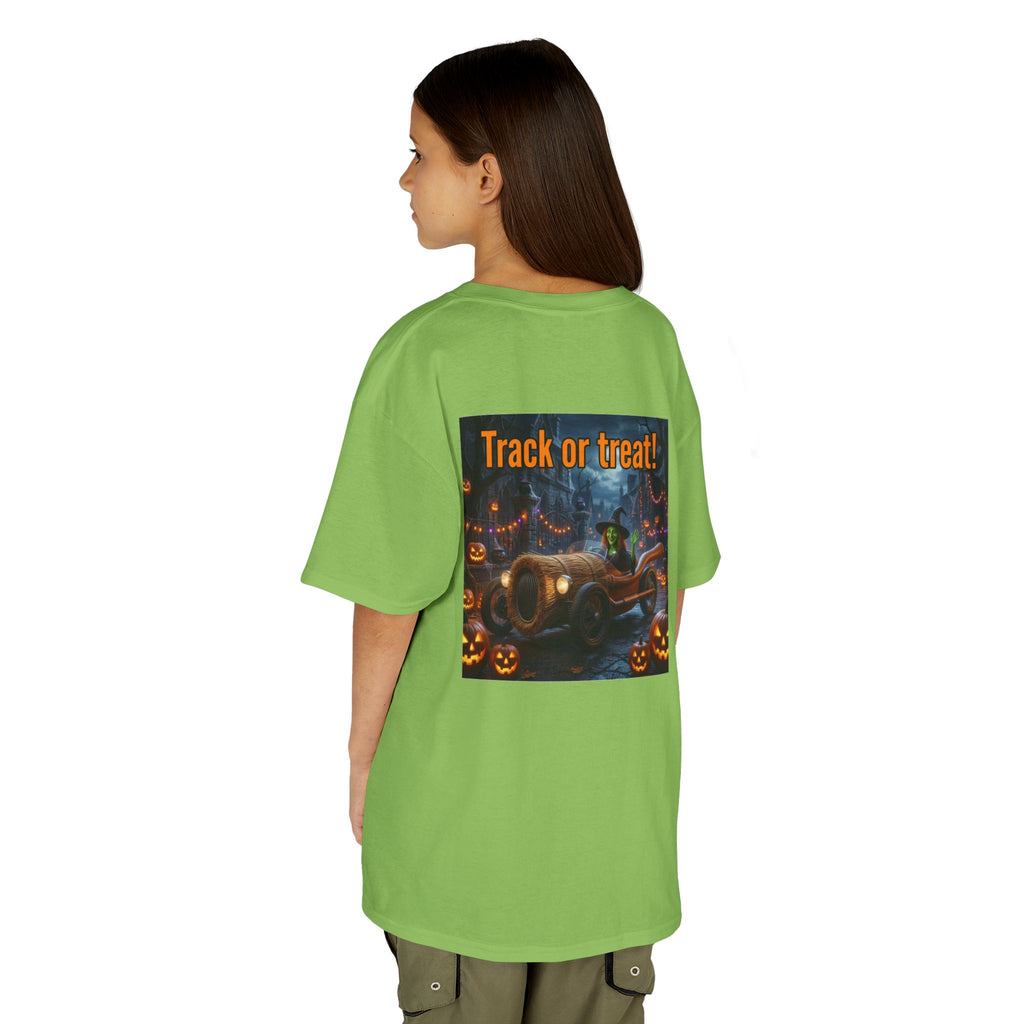'Track or Treat!' Halloween Racing Car - Kid's Tee Shirt