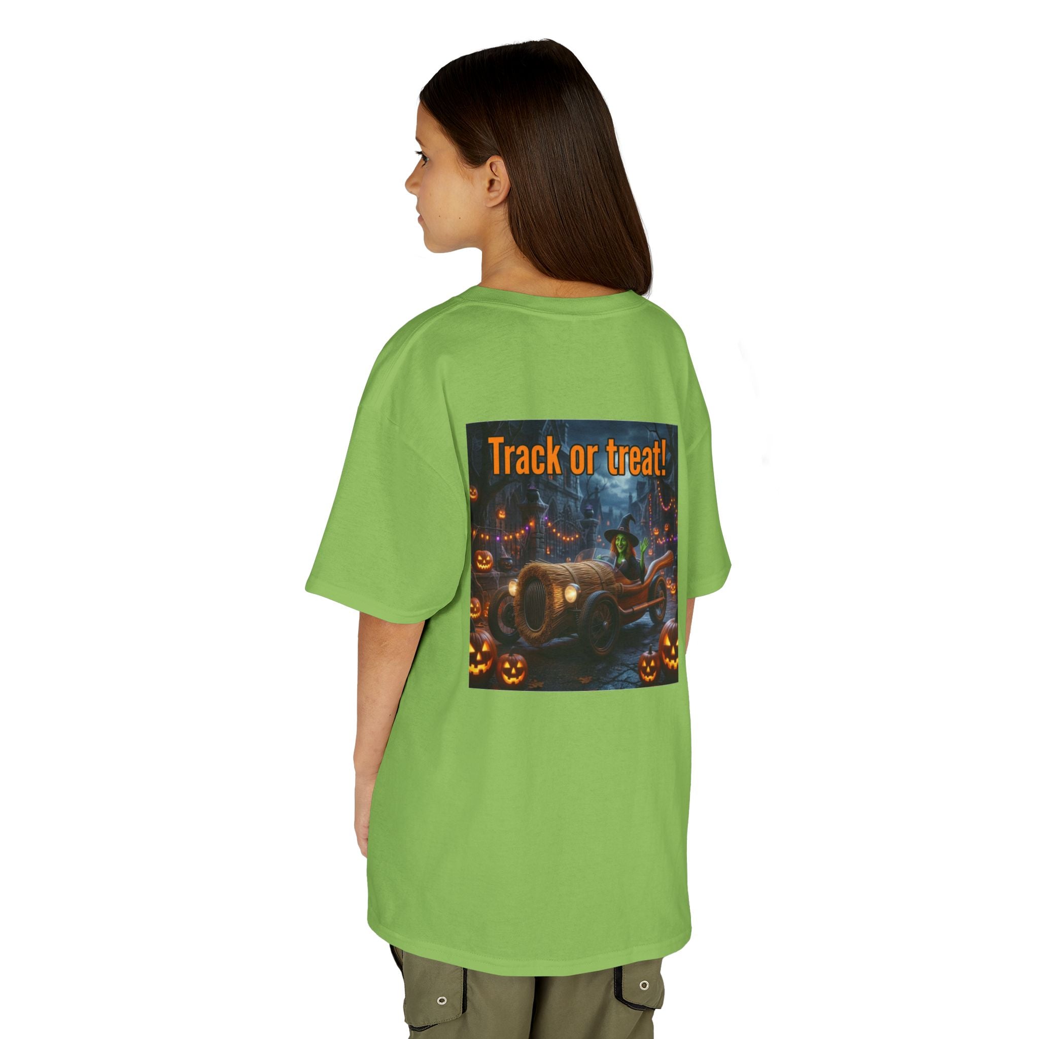 'Track or Treat!' Halloween Racing Car - Kid's Tee Shirt