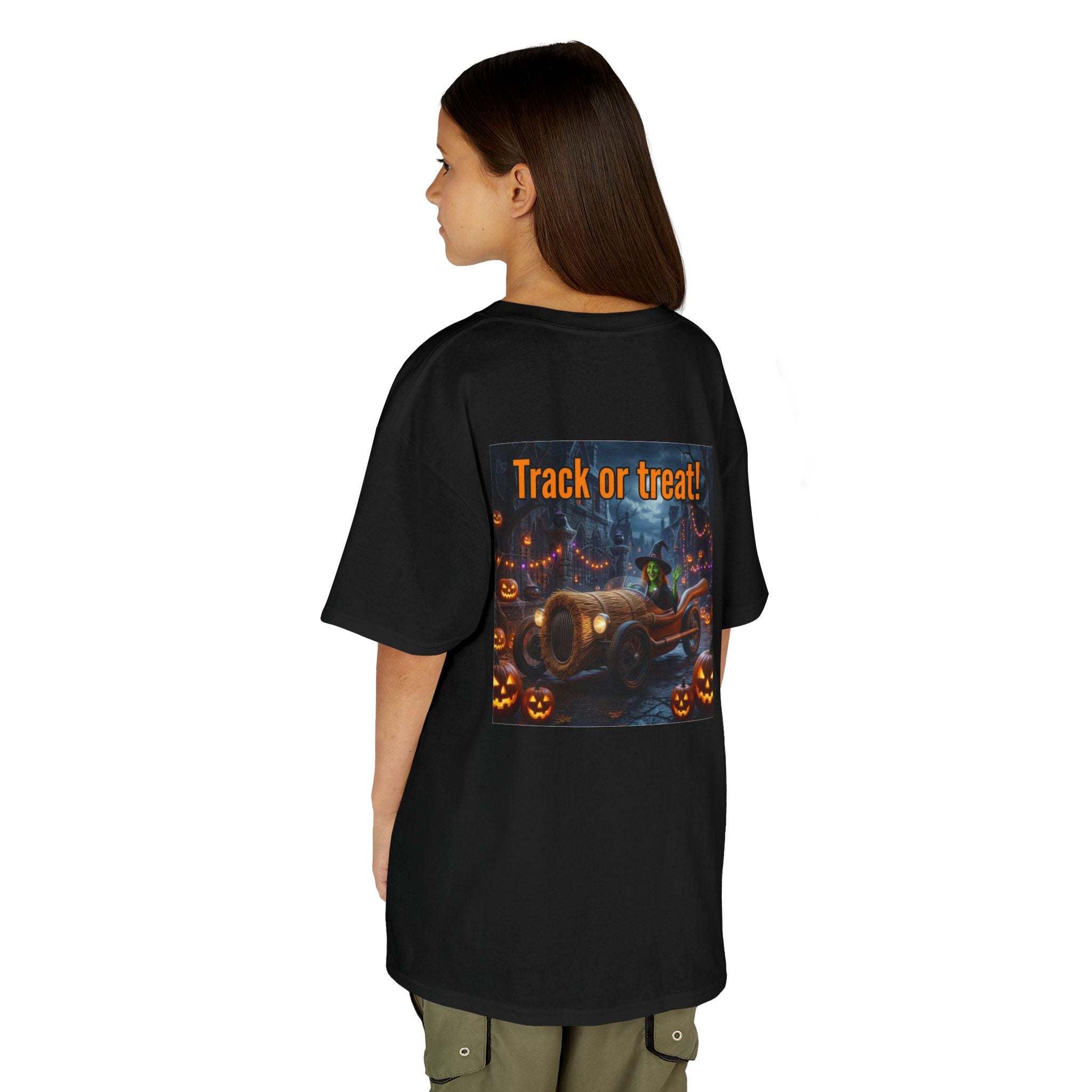 'Track or Treat!' Halloween Racing Car - Kid's Tee Shirt