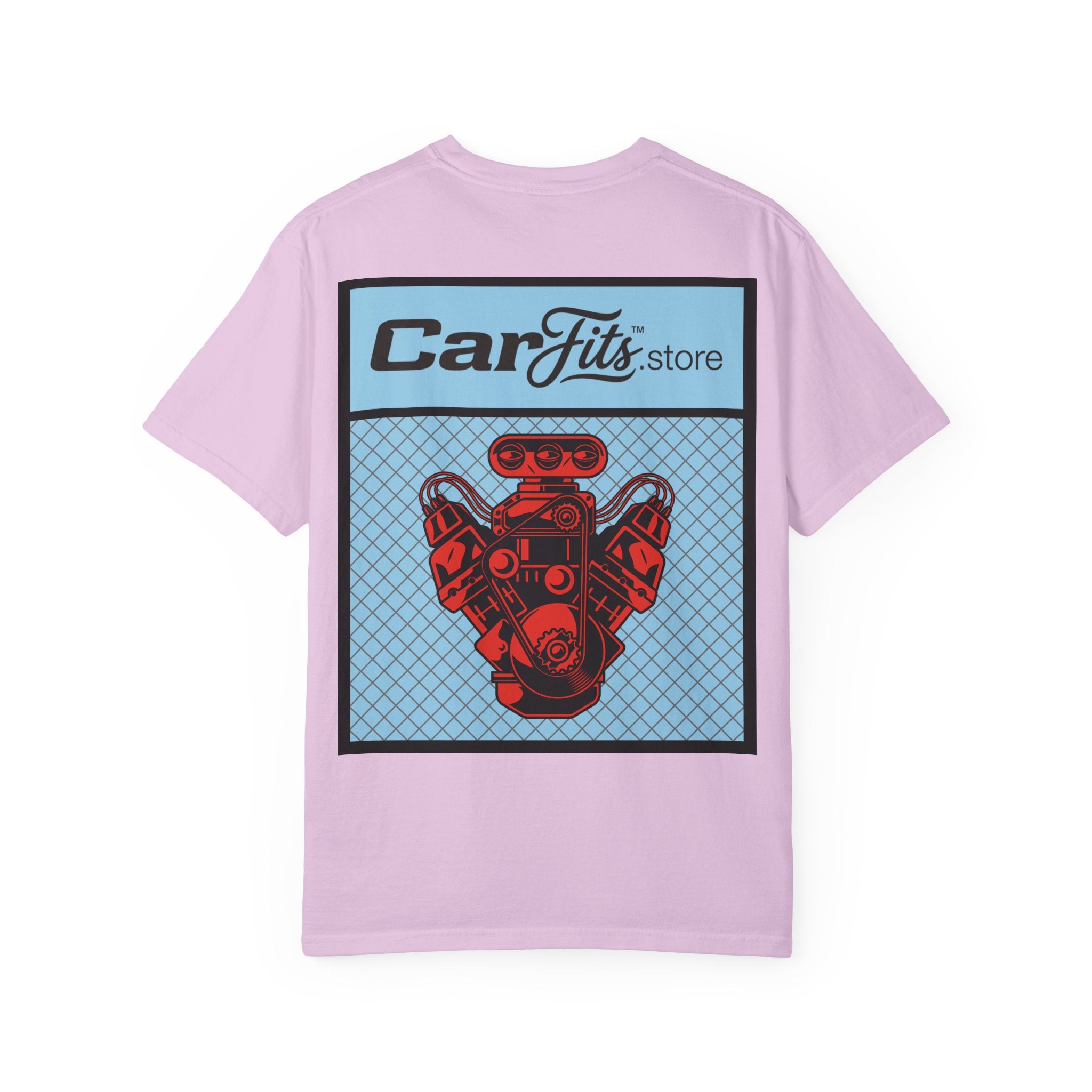 CarFits.store Big Prints T-Shirt — Retro Engine & Scenic Drive