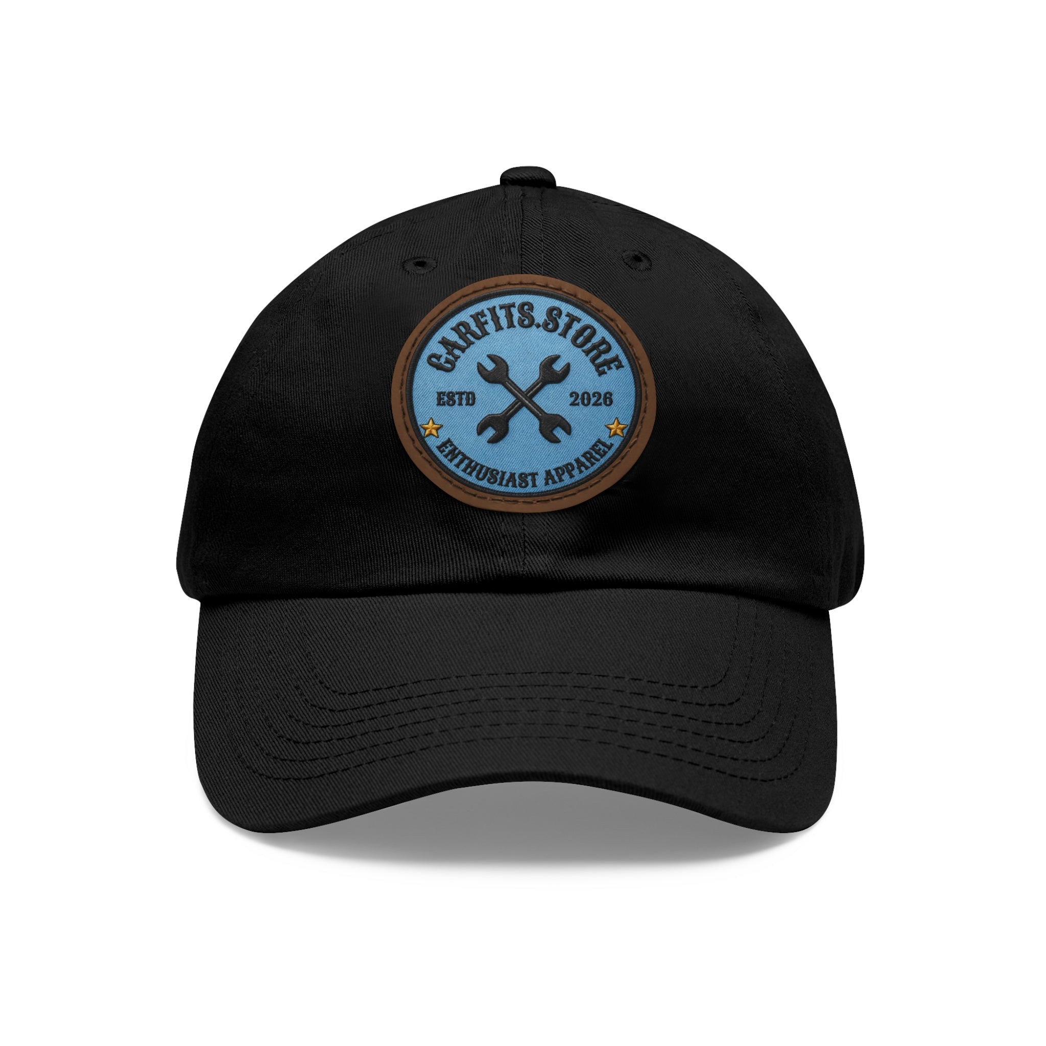 Mechanic Logo Dad Hat — Leather Patch Cap