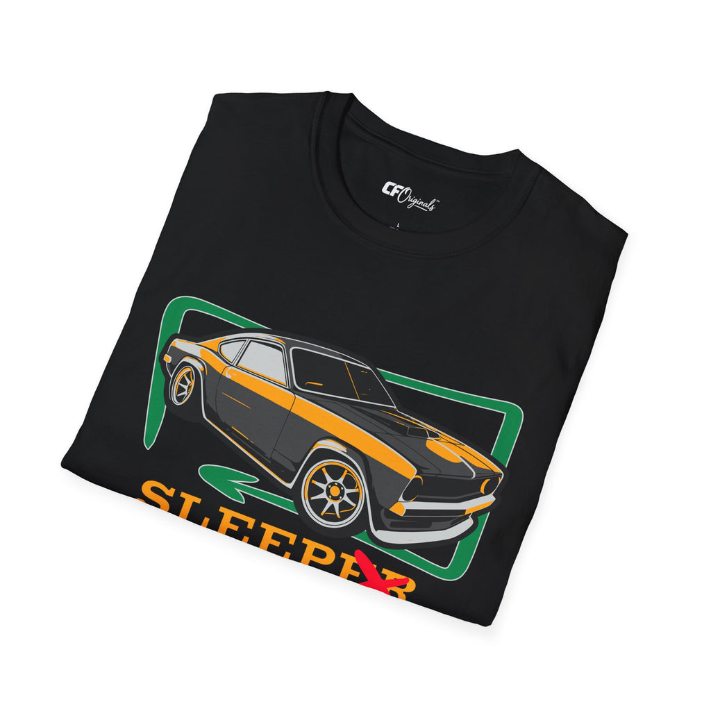 Classic Muscle Car T-Shirt — Retro 'Sleepless' Graphic Tee