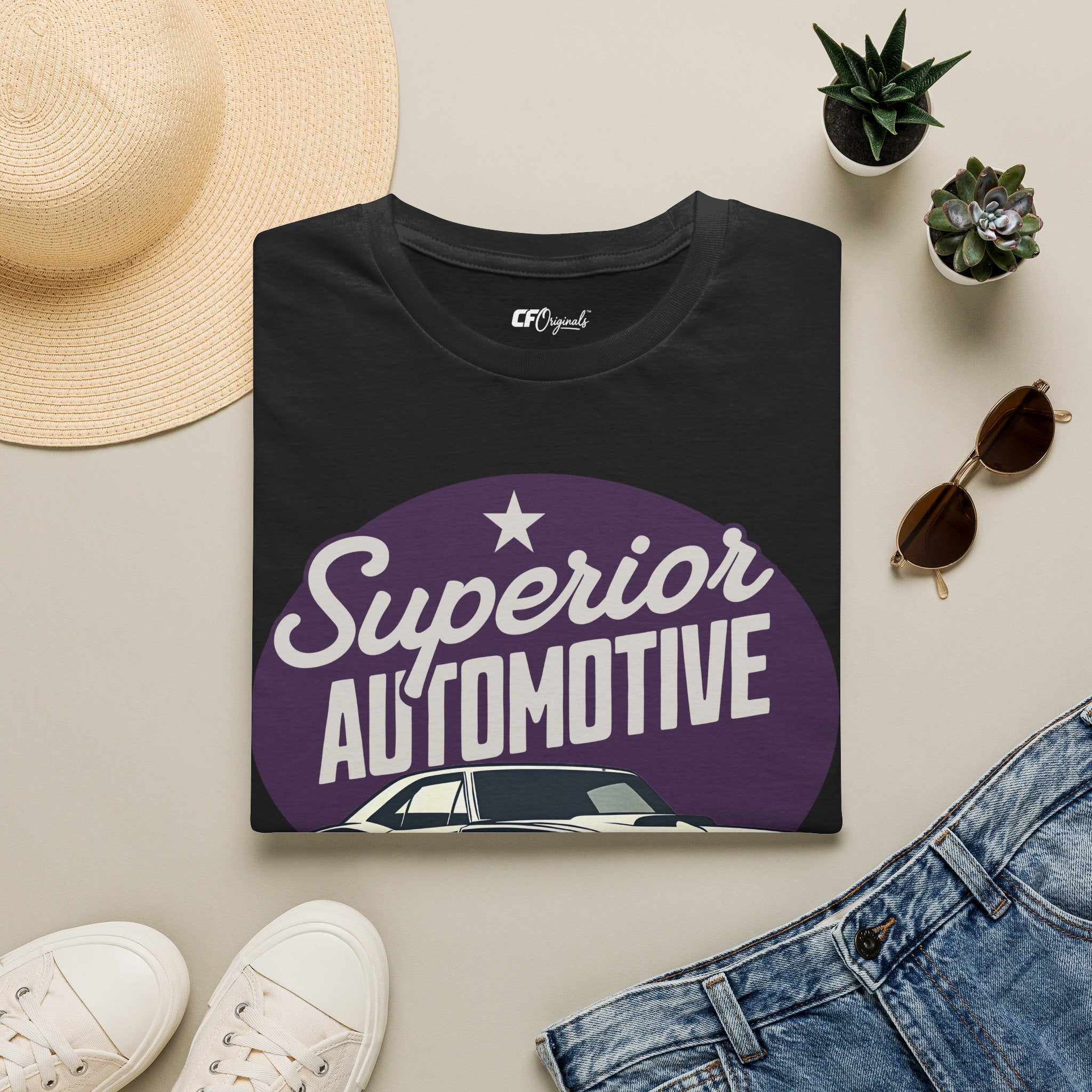 Superior Automotive T-Shirt — Vintage Car Logo Tee ("Built to Last")