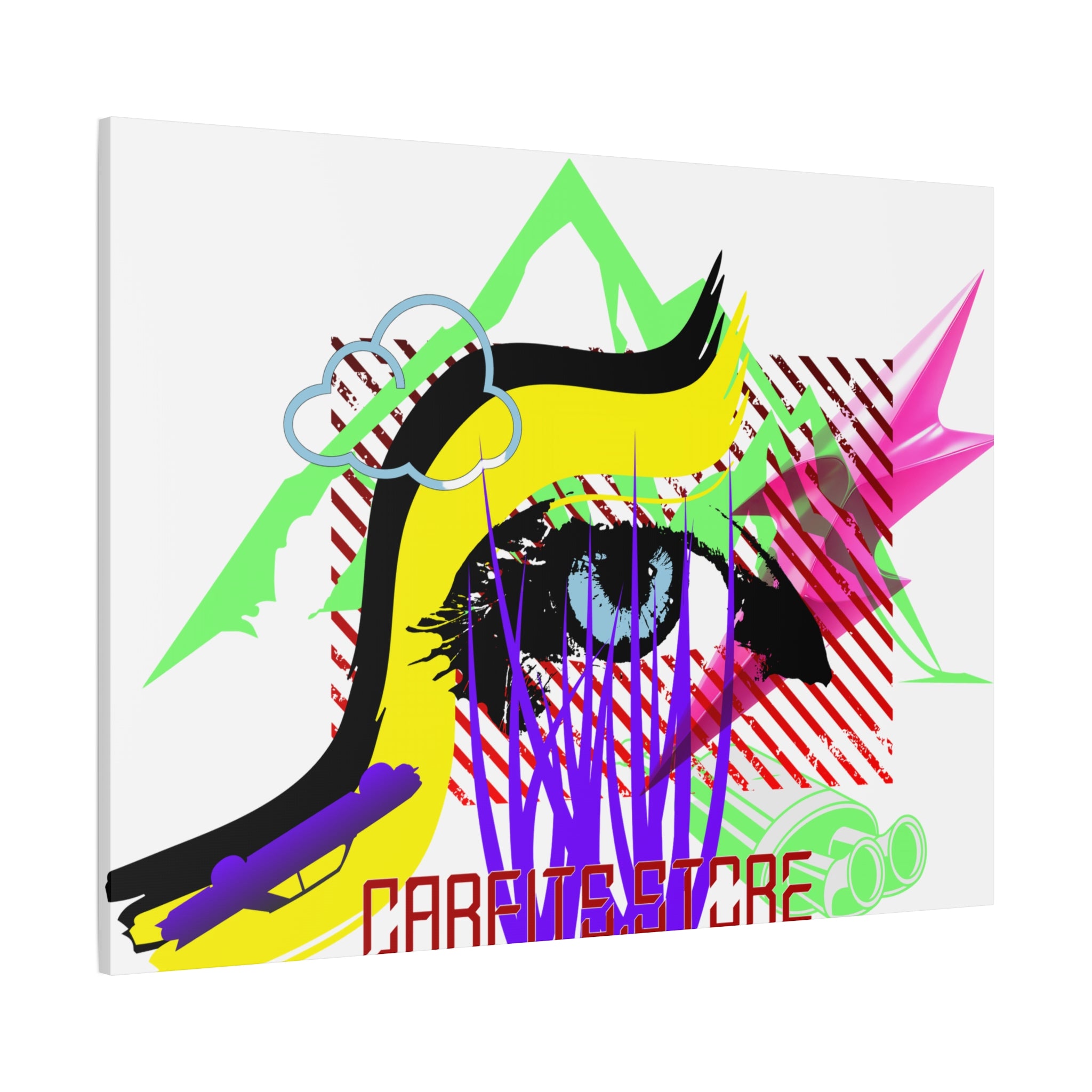 Automotive Pop Art Matte Canvas Print — Vibrant Abstract Wall Art