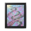 Framed Matte Canvas Floral Vines Wall Art — Pastel Botanical Abstract