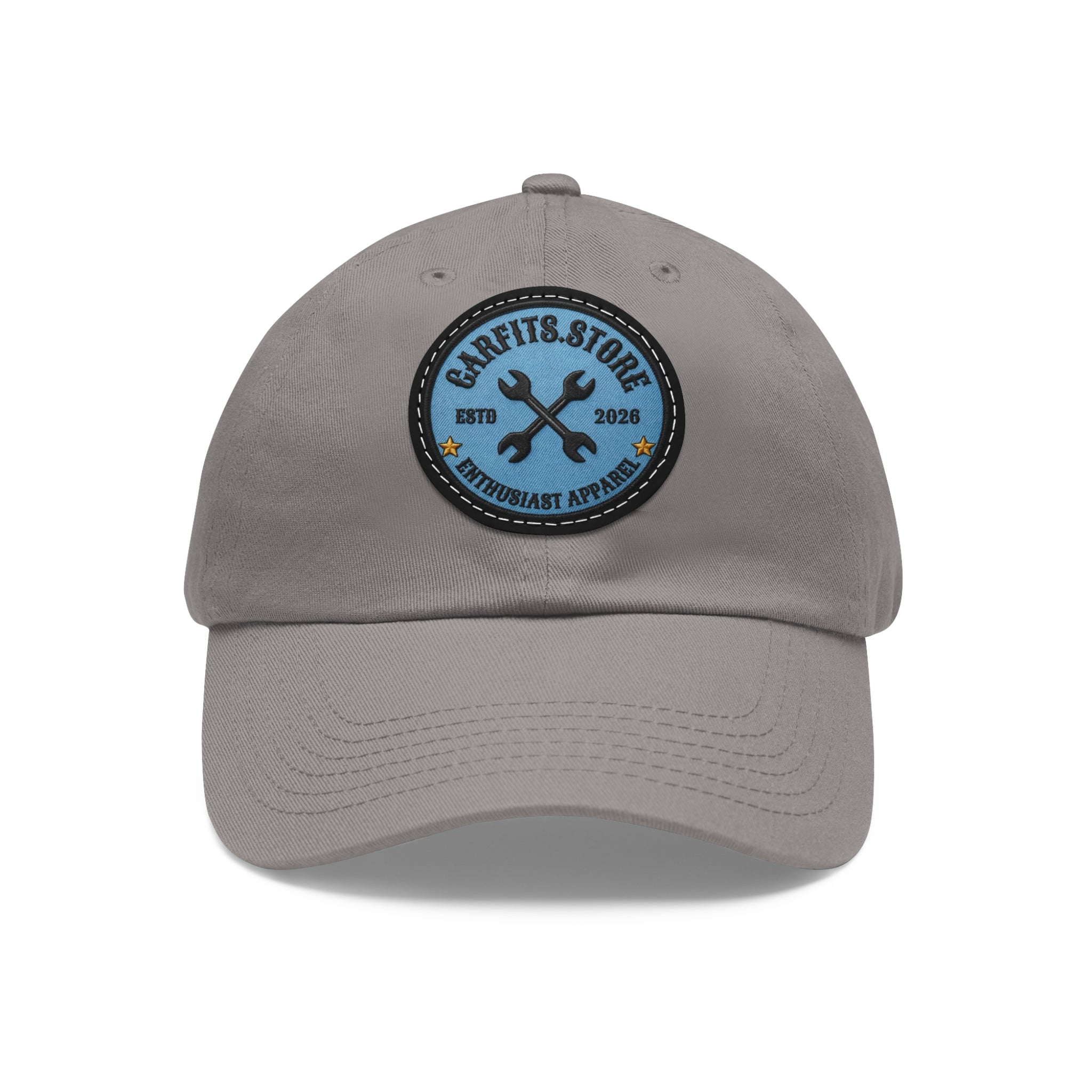 Mechanic Logo Dad Hat — Leather Patch Cap