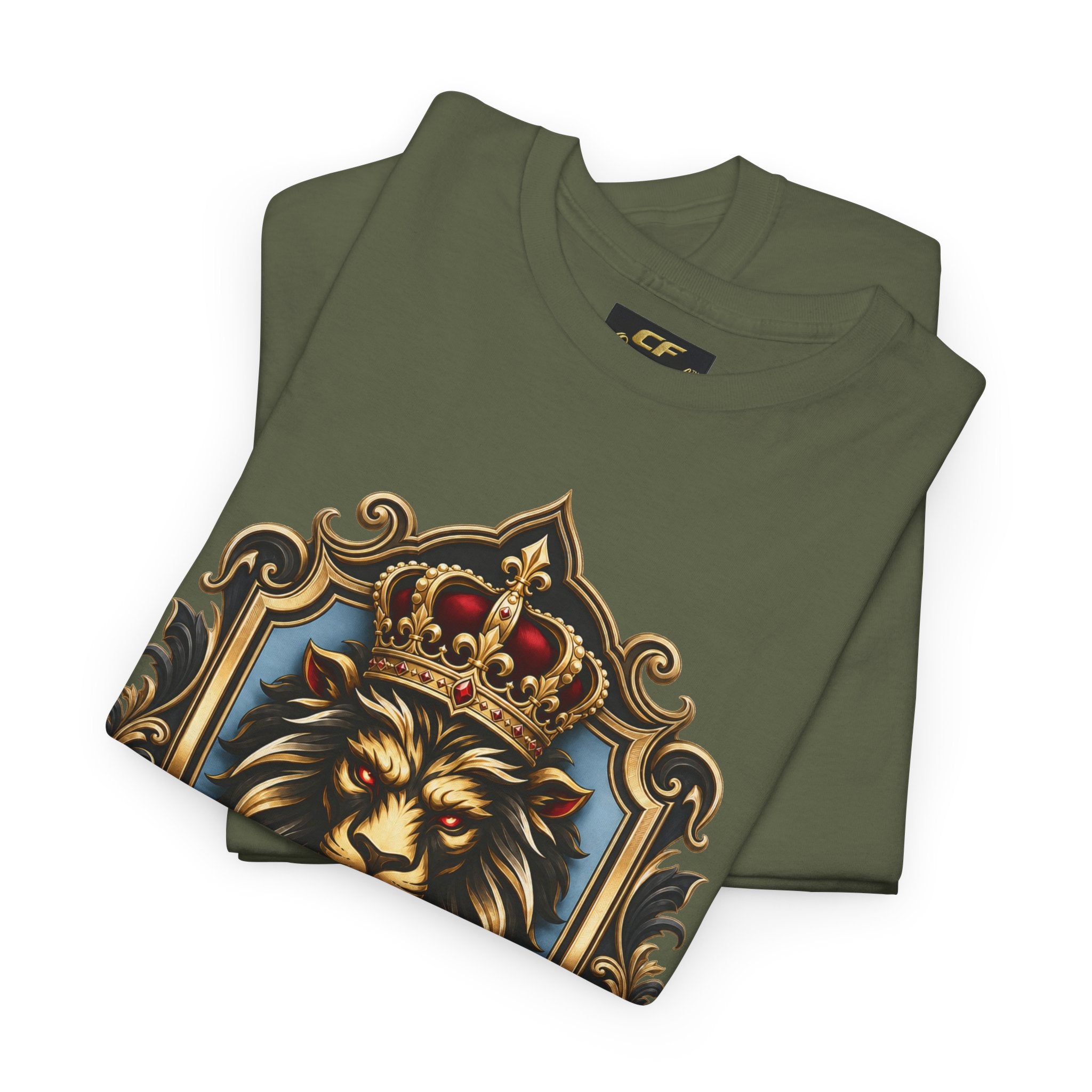 Lion Crest Tee — "Mane Line Auto" Vintage Heraldic Graphic Shirt