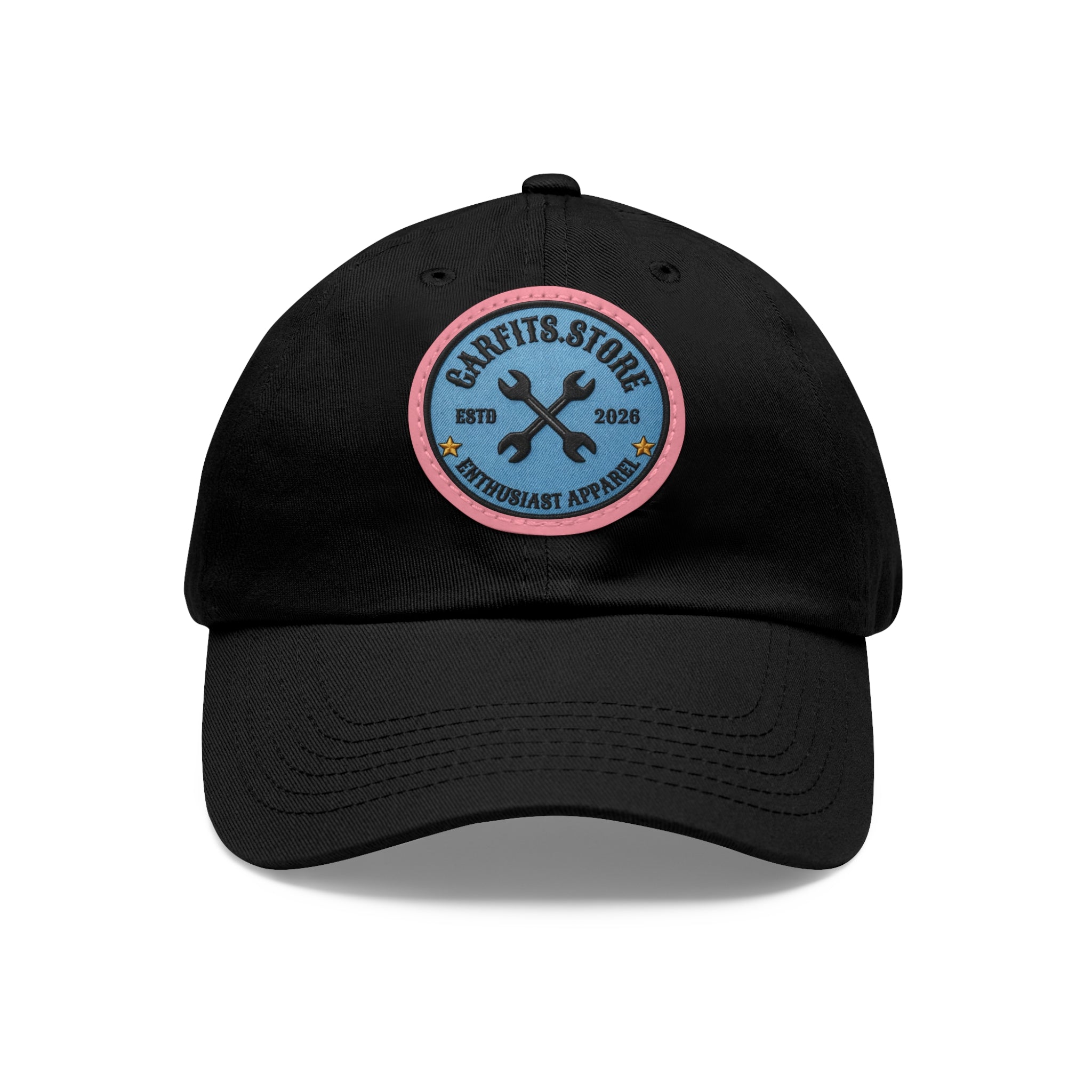 Mechanic Logo Dad Hat — Leather Patch Cap