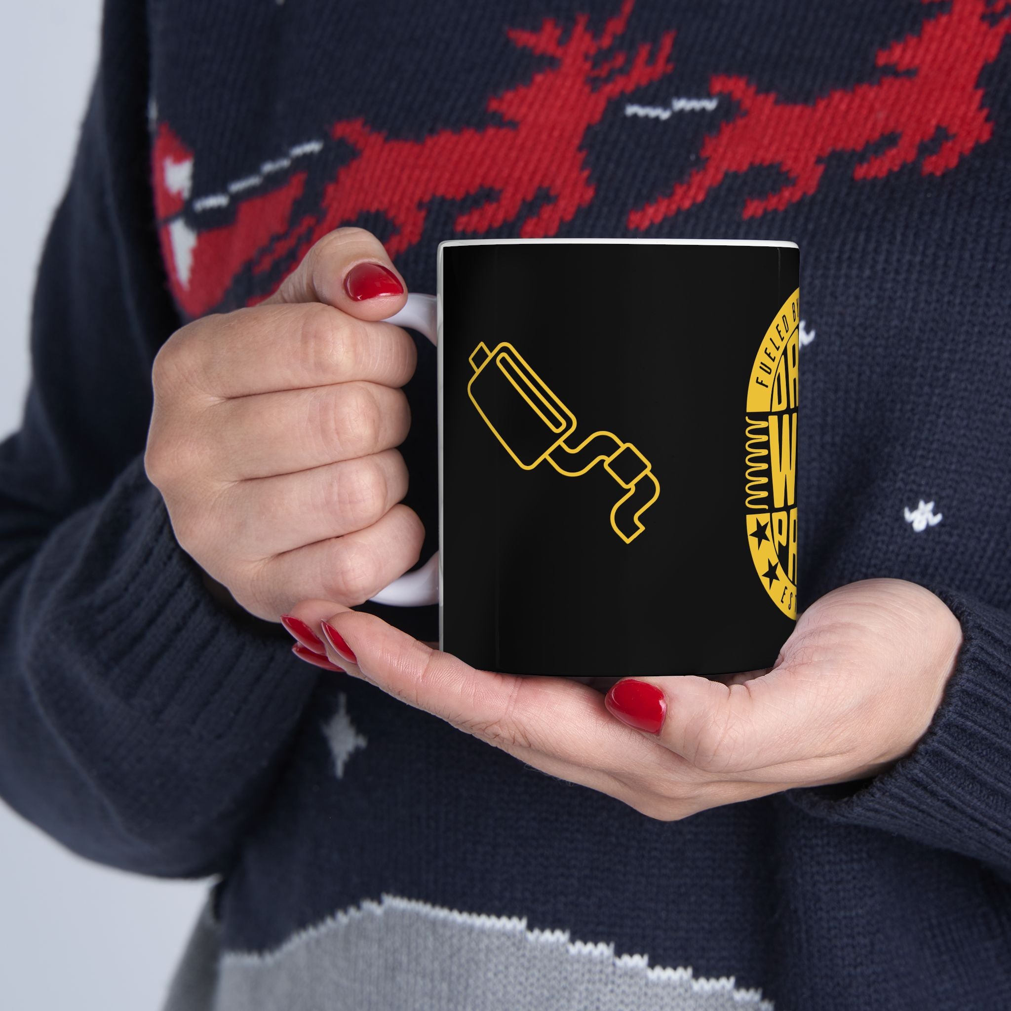 Drive With Pride Ceramic Mug – Yellow Emblem (11oz/15oz)