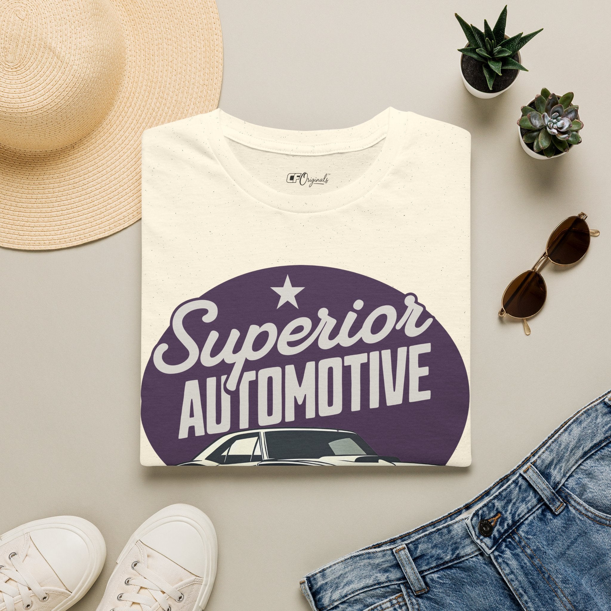 Superior Automotive T-Shirt — Vintage Car Logo Tee ("Built to Last")