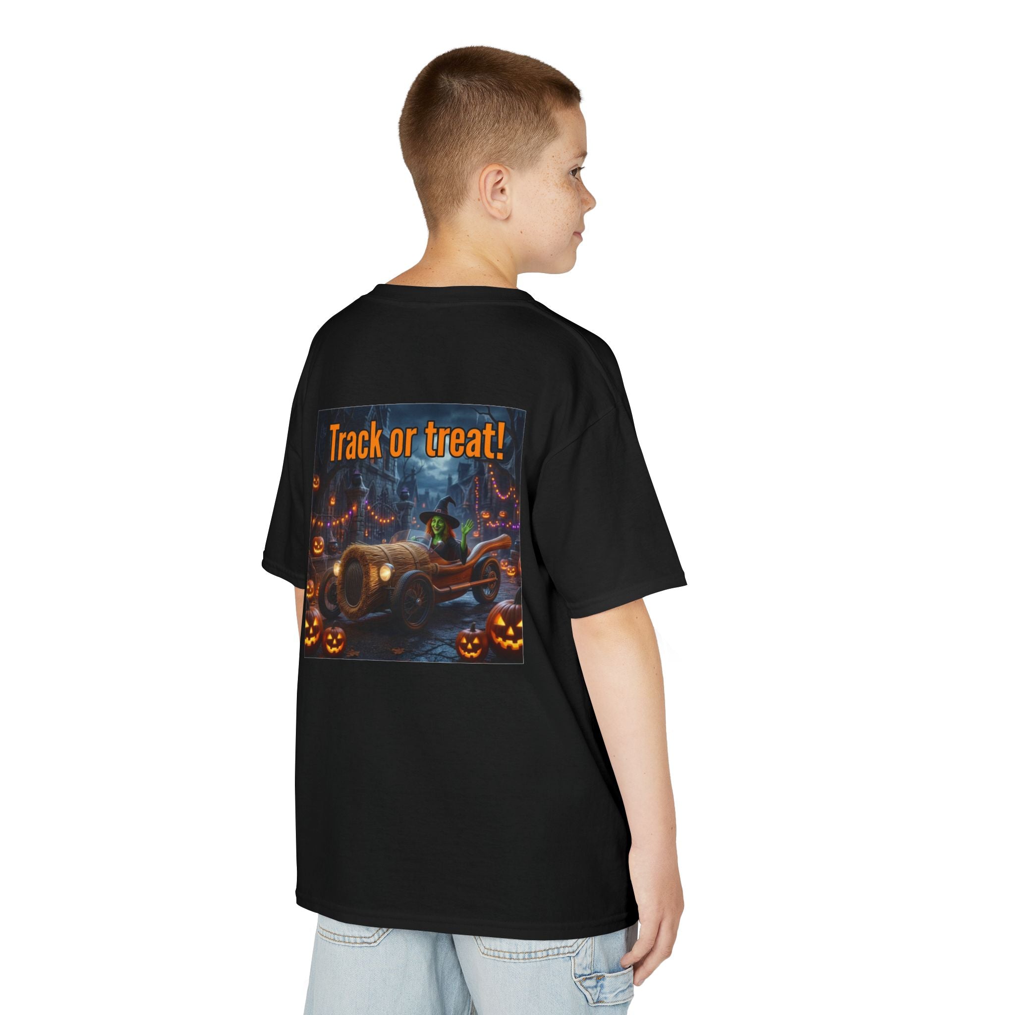 'Track or Treat!' Halloween Racing Car - Kid's Tee Shirt