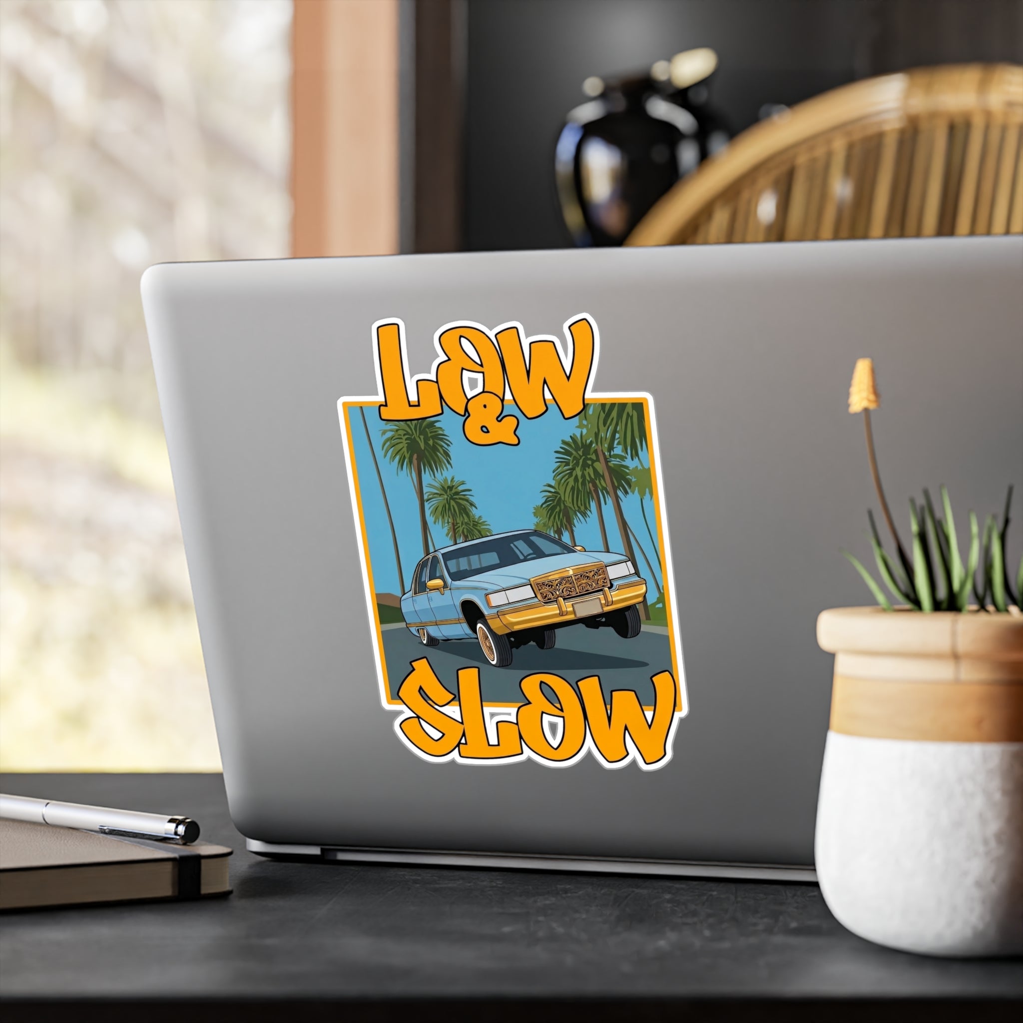 Low & Slow Car Sticker — Vintage Lowrider Kiss-Cut Vinyl Decal