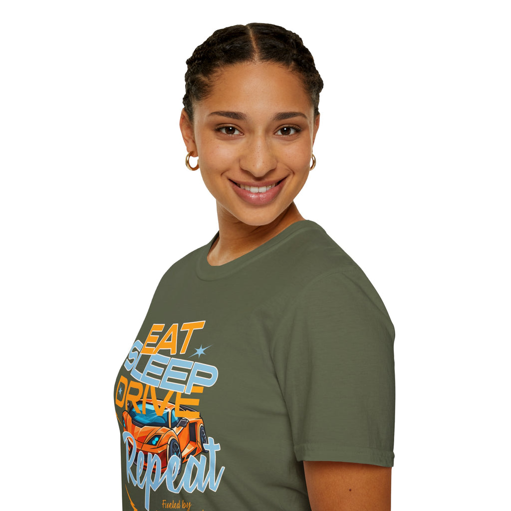 Eat Sleep Drive Repeat T-Shirt — Racing Car Graphic Tee for Motorsport Fans