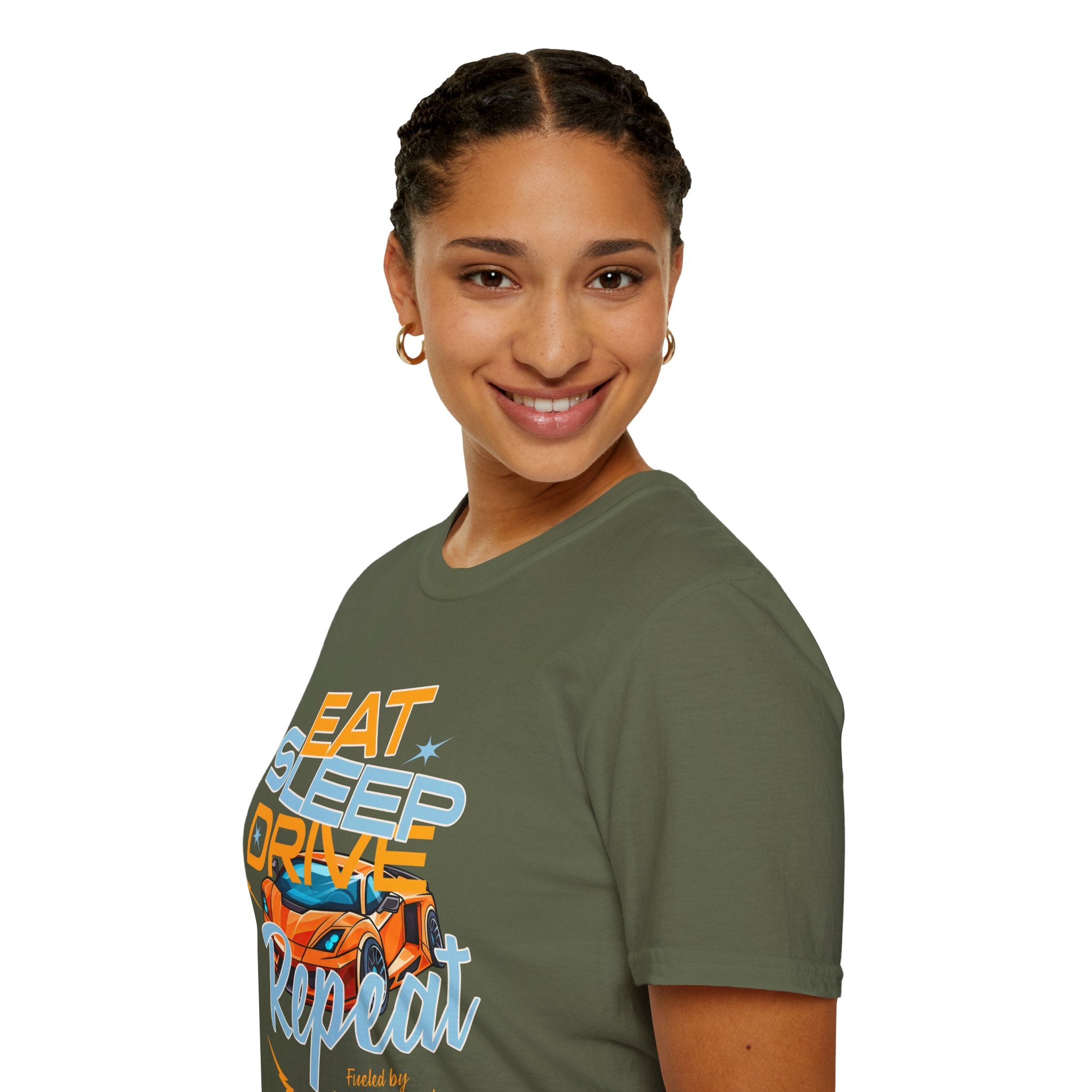 Eat Sleep Drive Repeat T-Shirt — Racing Car Graphic Tee for Motorsport Fans