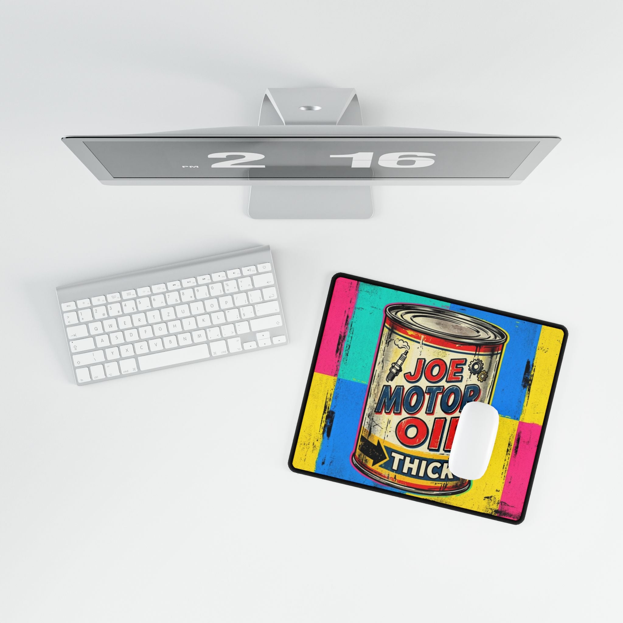 Desk Mat — Retro 'Joe Motor Oil' Vintage Can Design