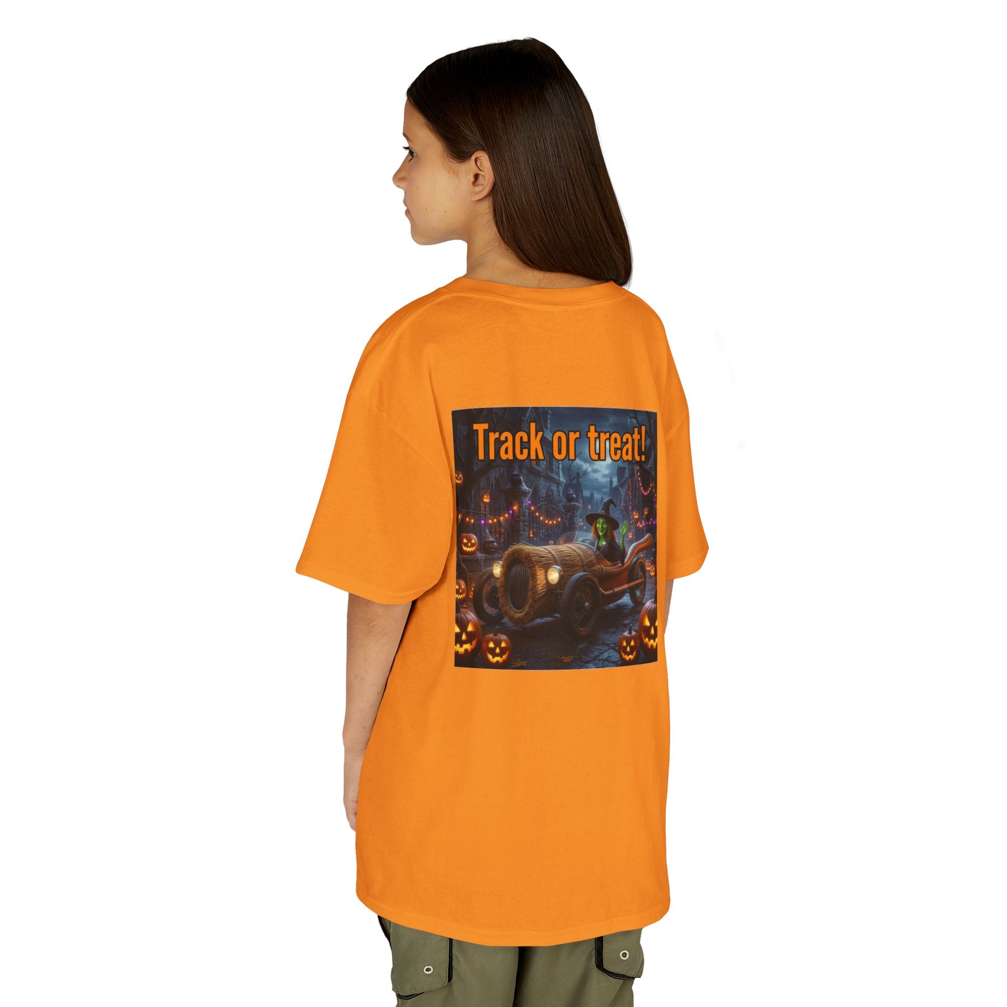 'Track or Treat!' Halloween Racing Car - Kid's Tee Shirt